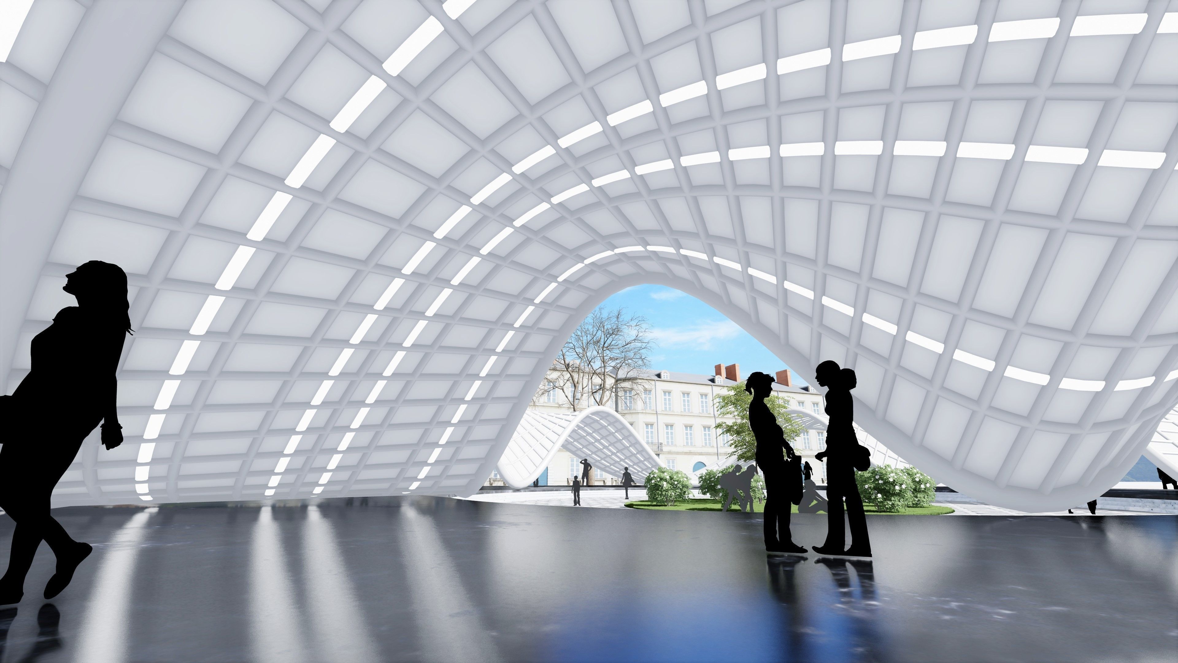 Parametric Pavilion Shade Structure Architecture 3D model_3