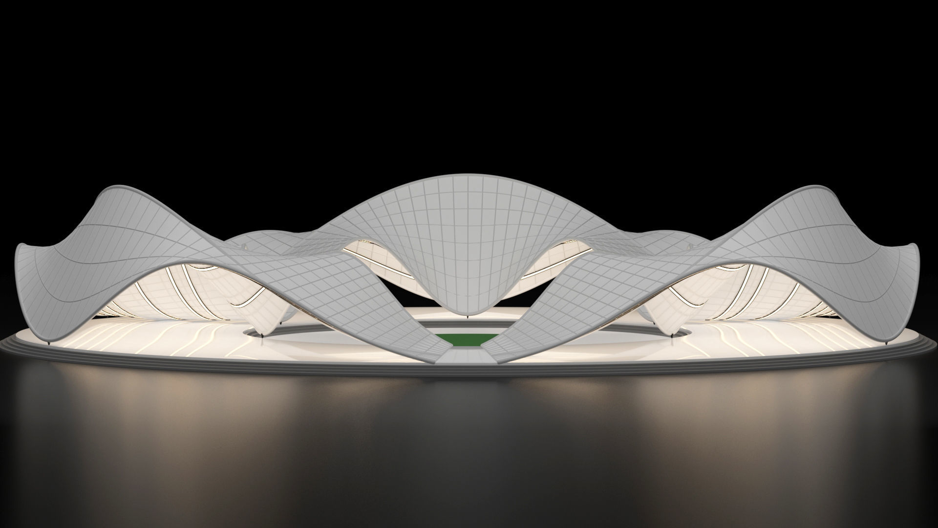 Parametric Pavilion Shade Structure Architecture 3D model_8