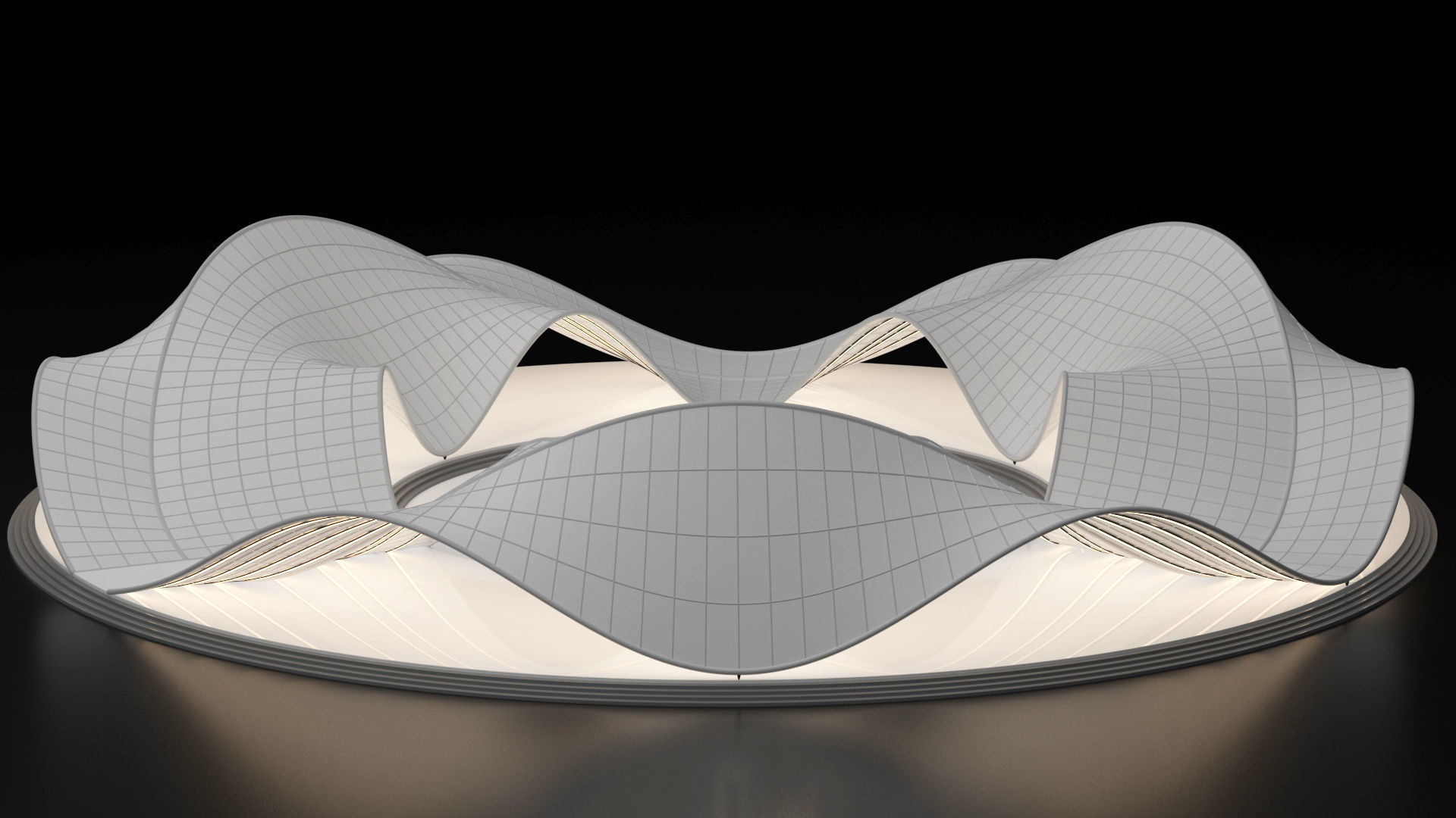 Parametric Pavilion Shade Structure Architecture 3D model_11