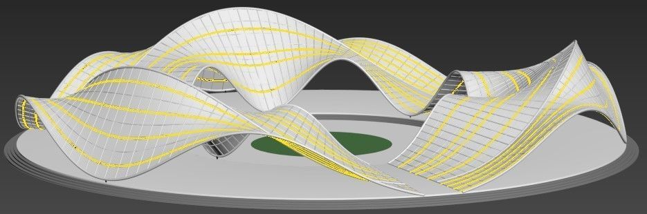 Parametric Pavilion Shade Structure Architecture 3D model_15