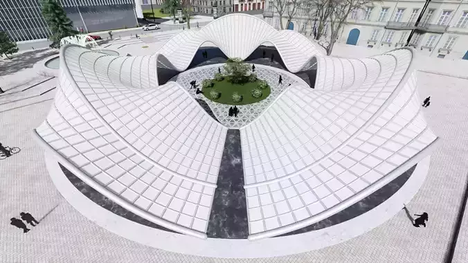 Parametric Pavilion Shade Structure Architecture 3D model