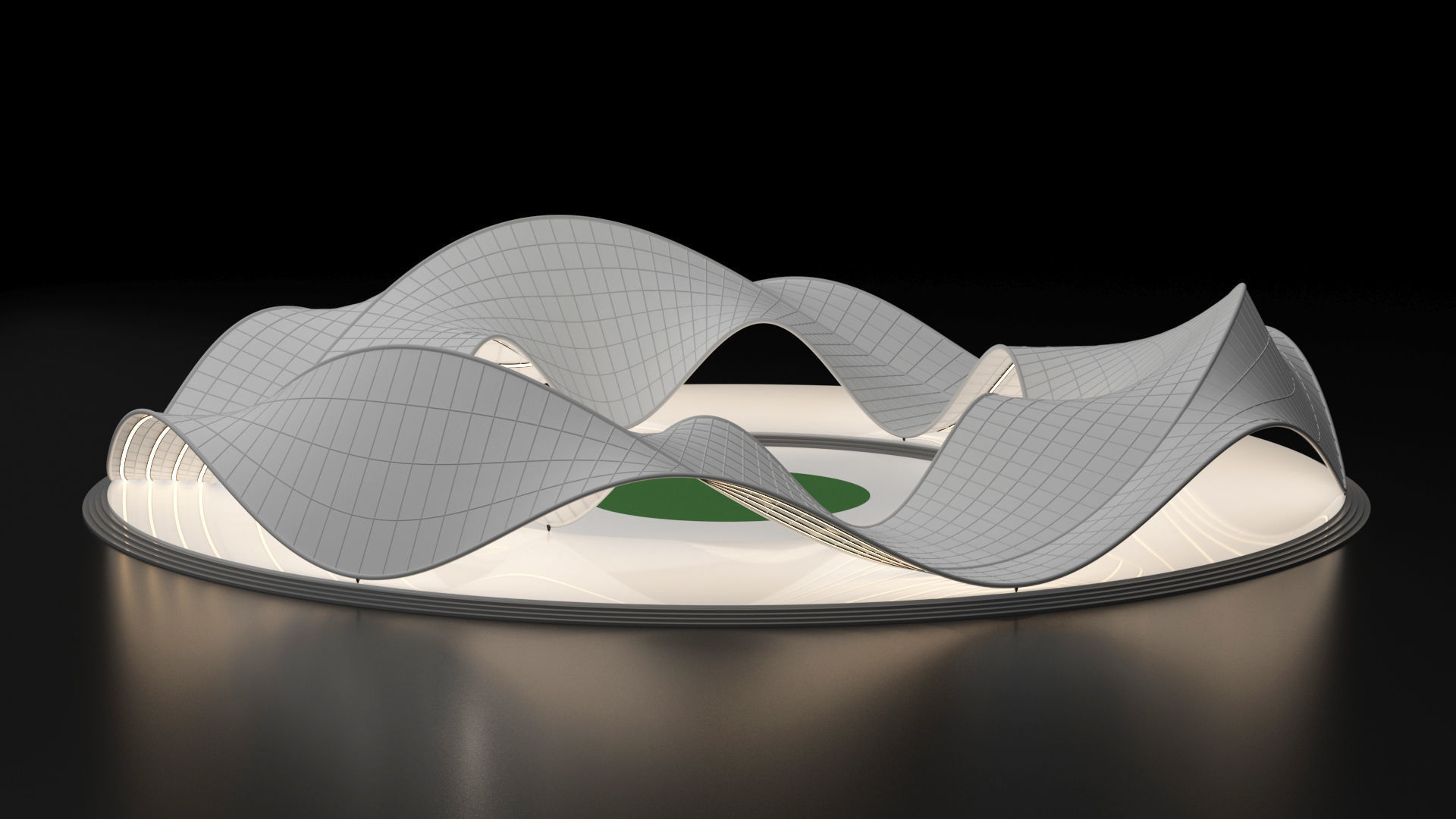 Parametric Pavilion Shade Structure Architecture 3D model_9