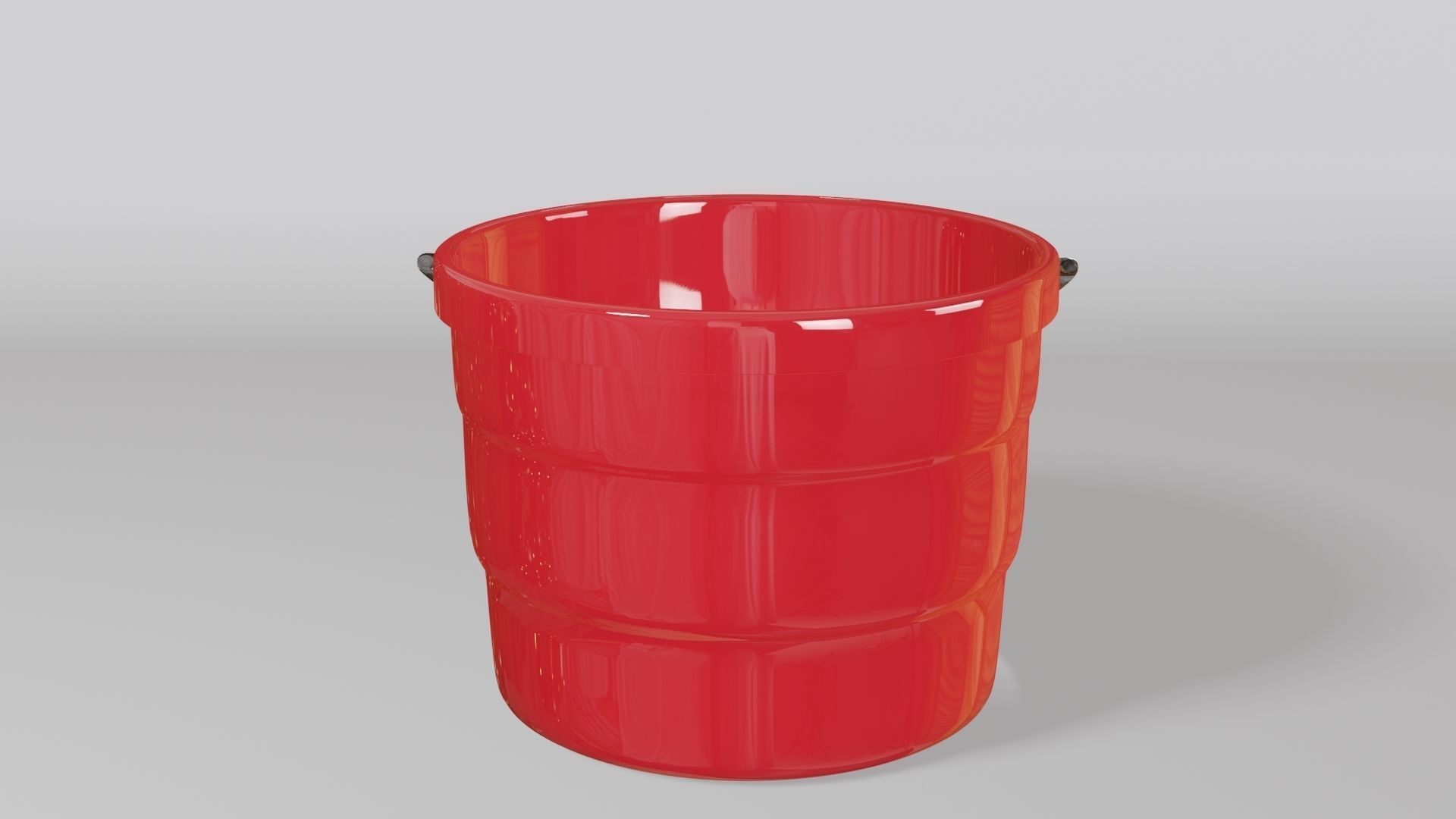 Red bucket Free 3D model_1