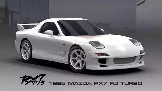 Mazda RX7 FD Turbo 1995 JDM Free low-poly 3D model