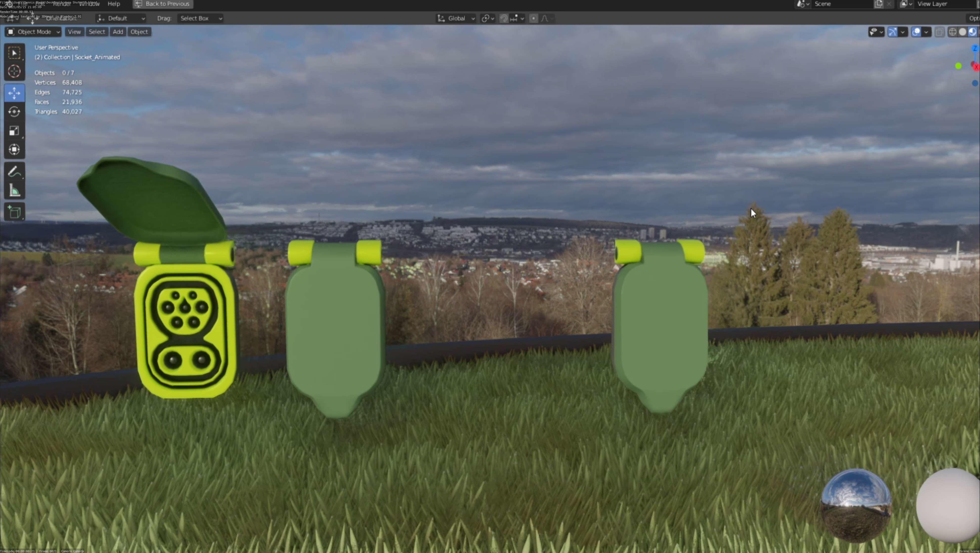 Sockets from Charging Station Version 2 Low-poly 3D model_73