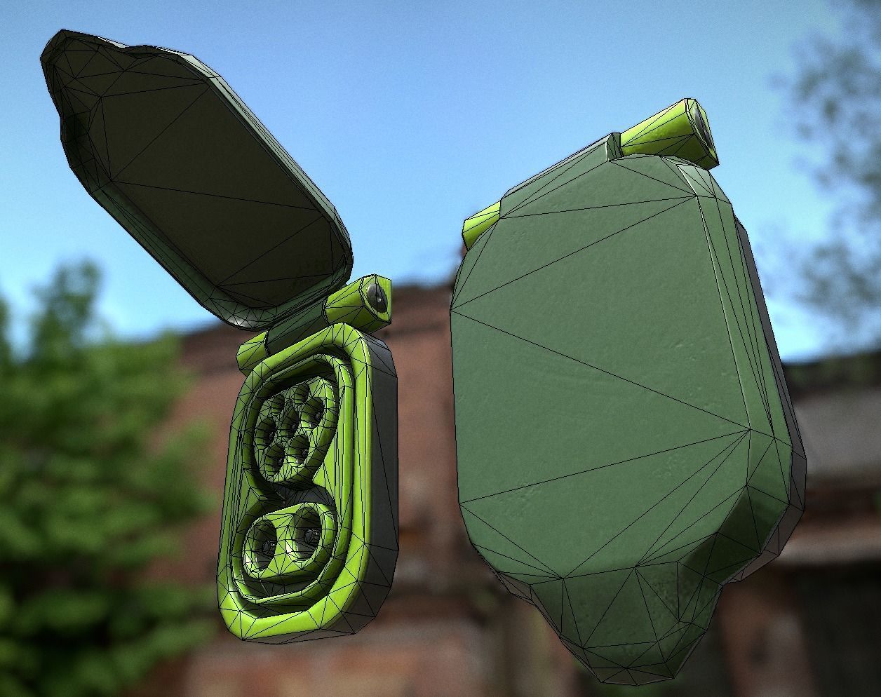 Sockets from Charging Station Version 2 Low-poly 3D model_3