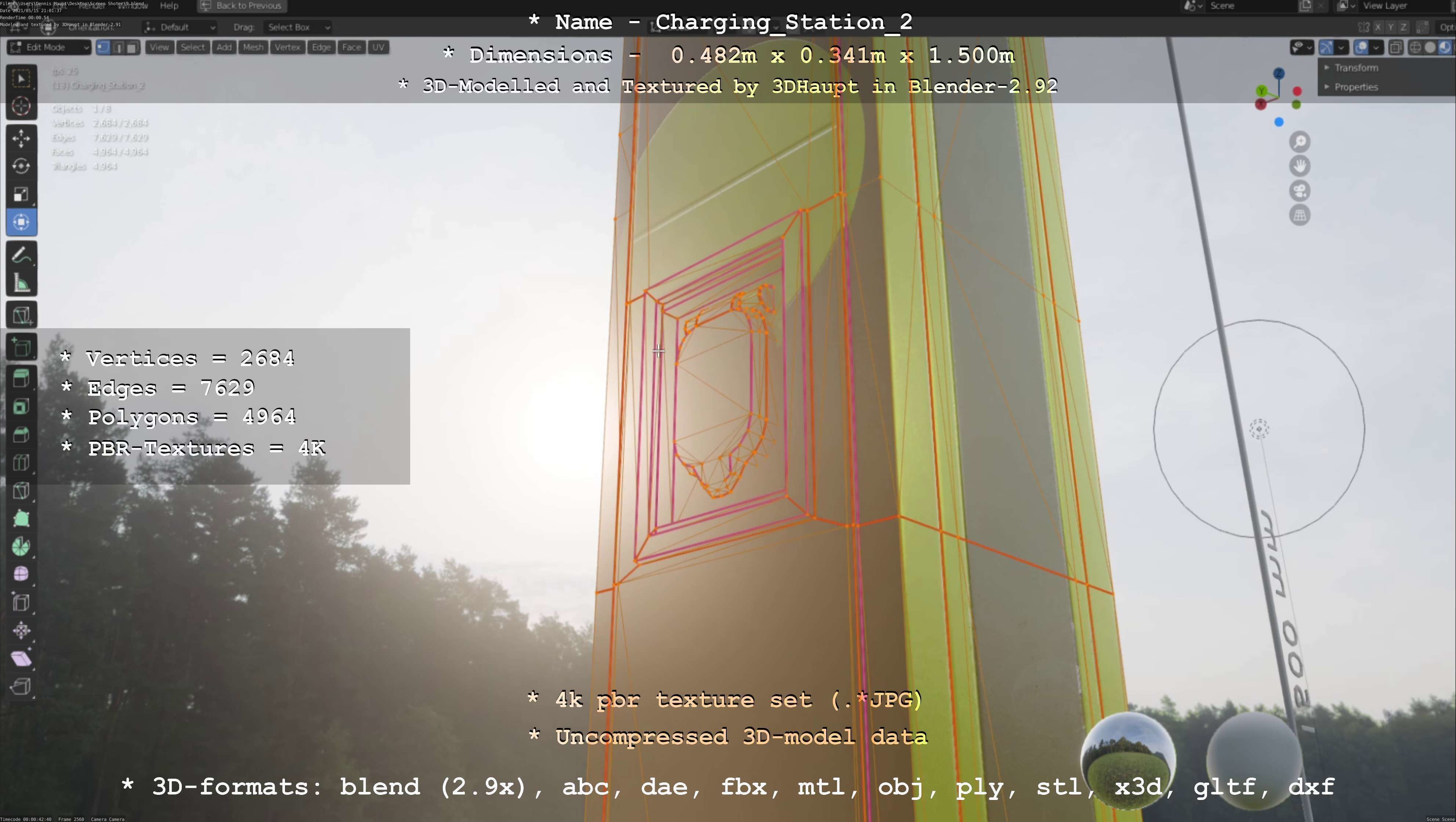 Charging Station Version 2 Low-poly 3D model_128