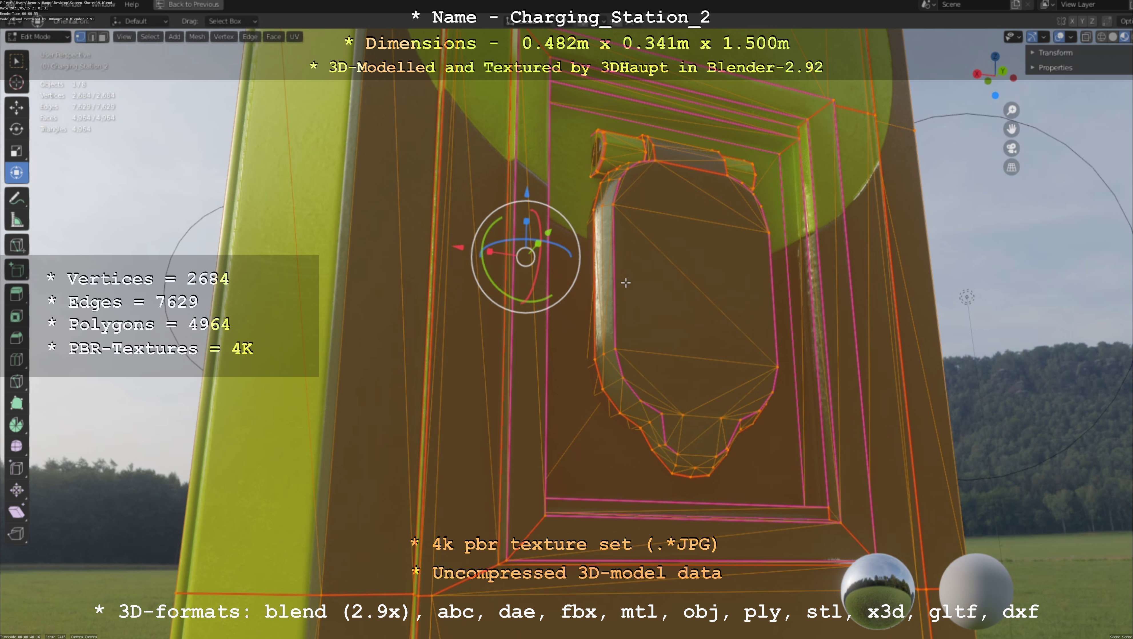 Charging Station Version 2 Low-poly 3D model_119