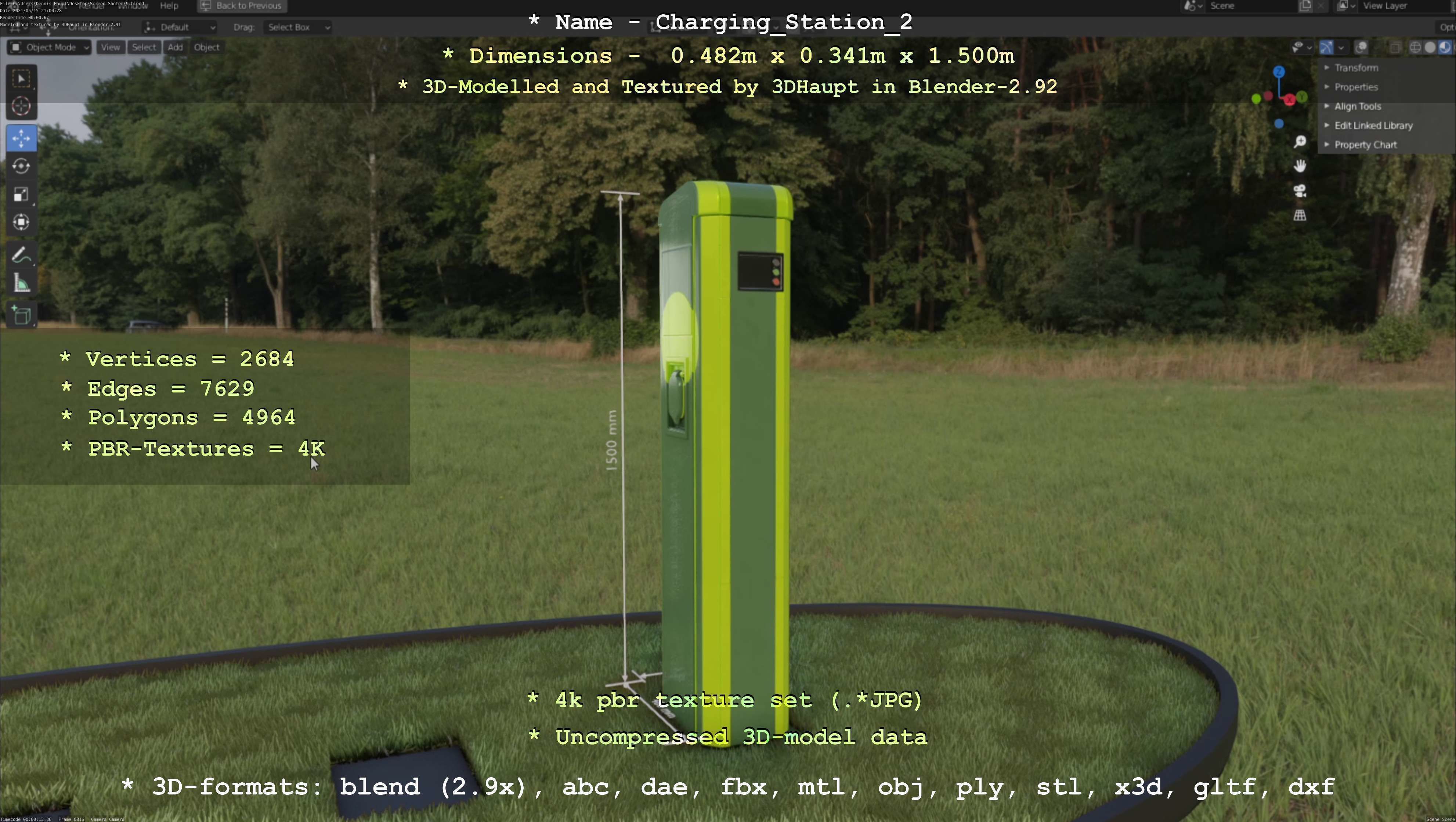 Charging Station Version 2 Low-poly 3D model_96