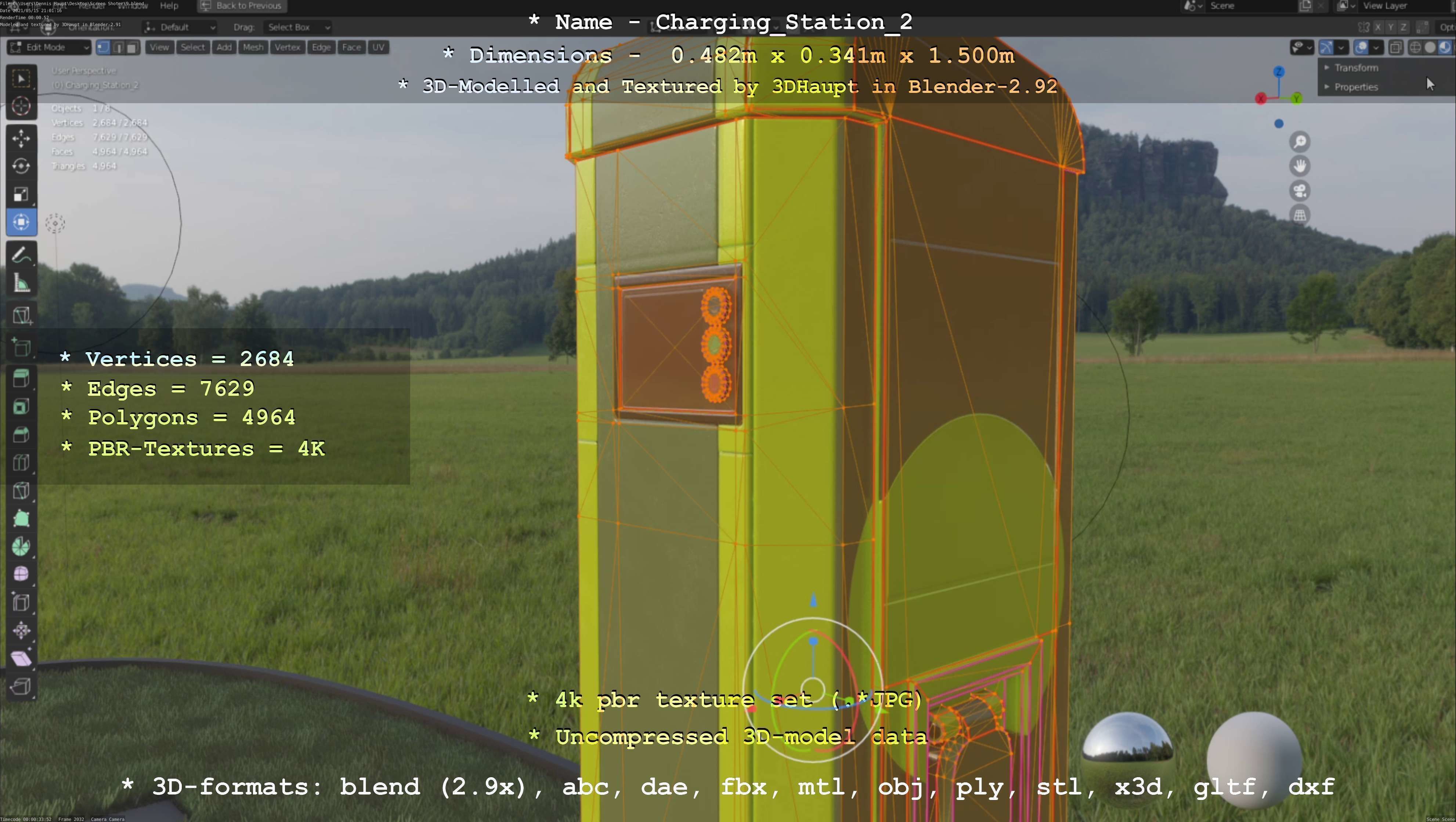 Charging Station Version 2 Low-poly 3D model_112
