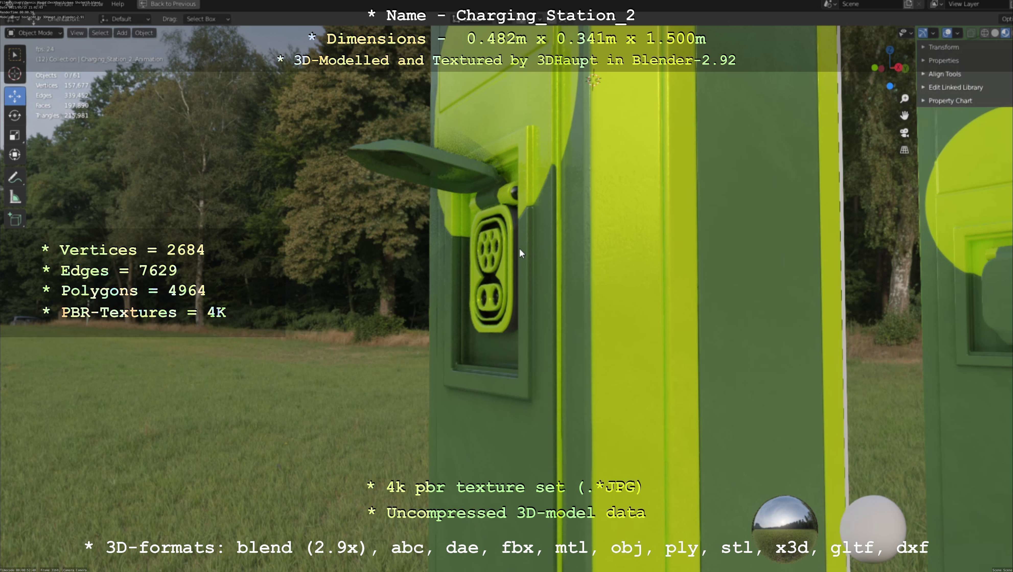 Charging Station Version 2 Low-poly 3D model_48