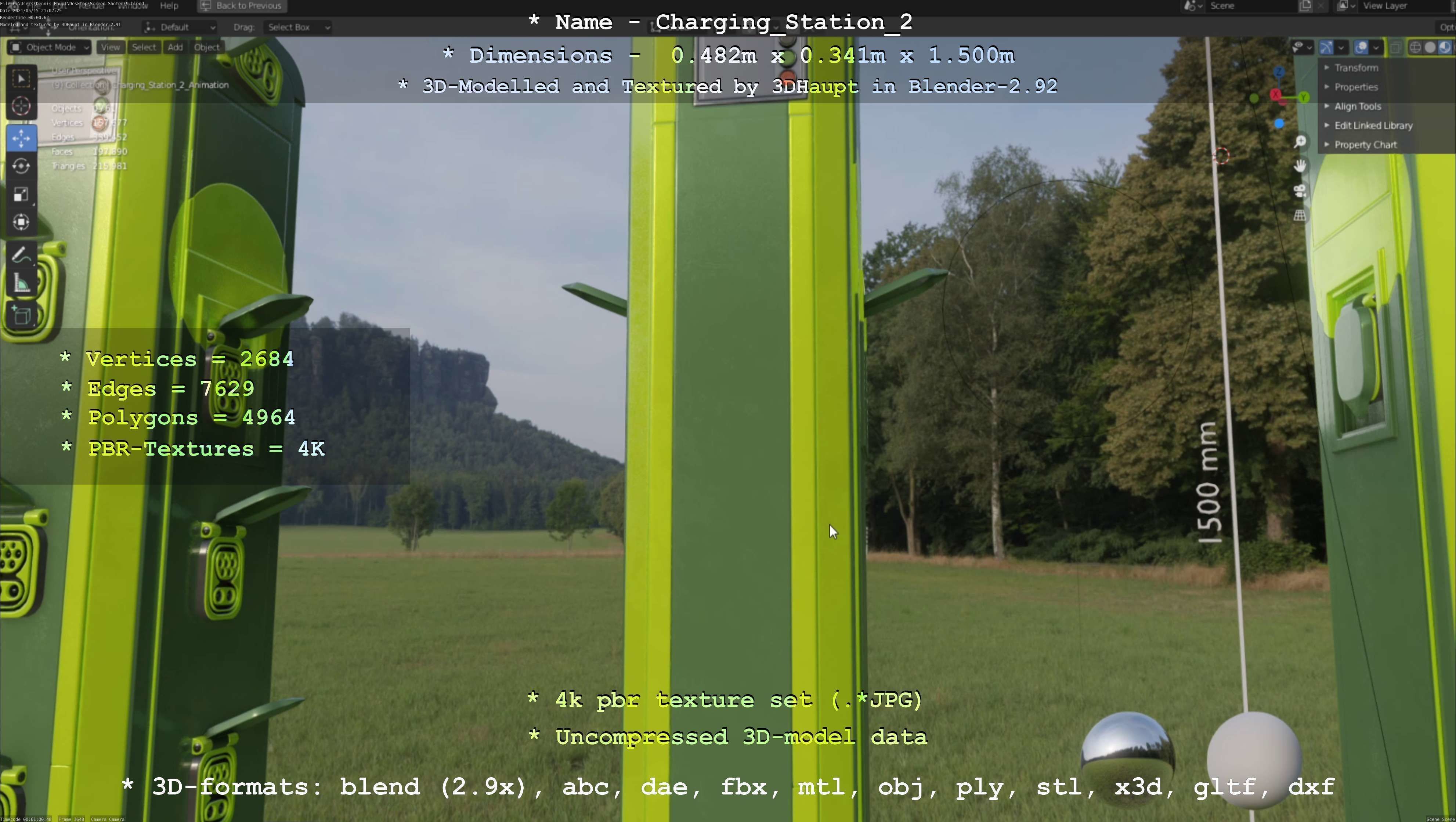 Charging Station Version 2 Low-poly 3D model_50