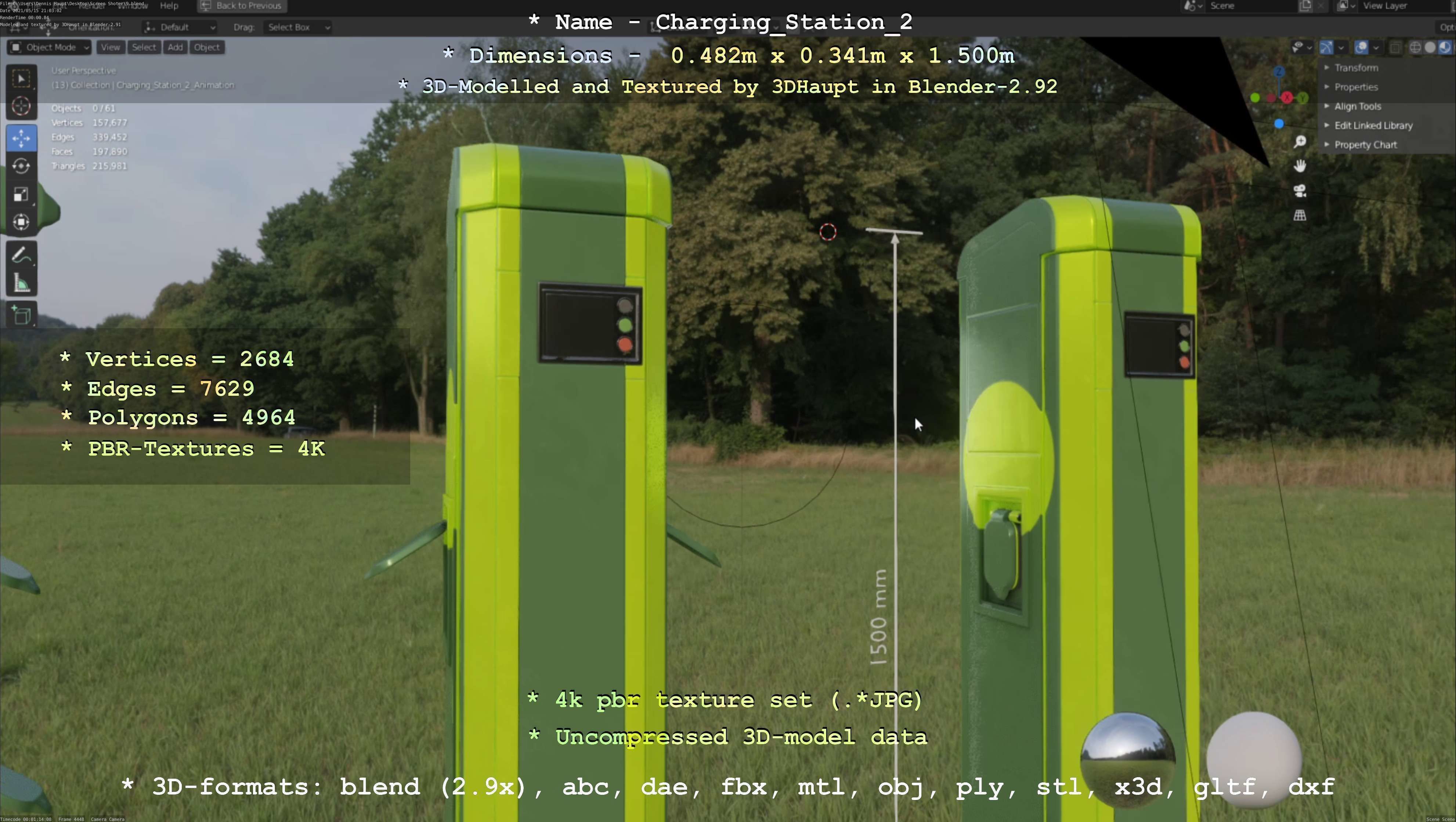 Charging Station Version 2 Low-poly 3D model_75