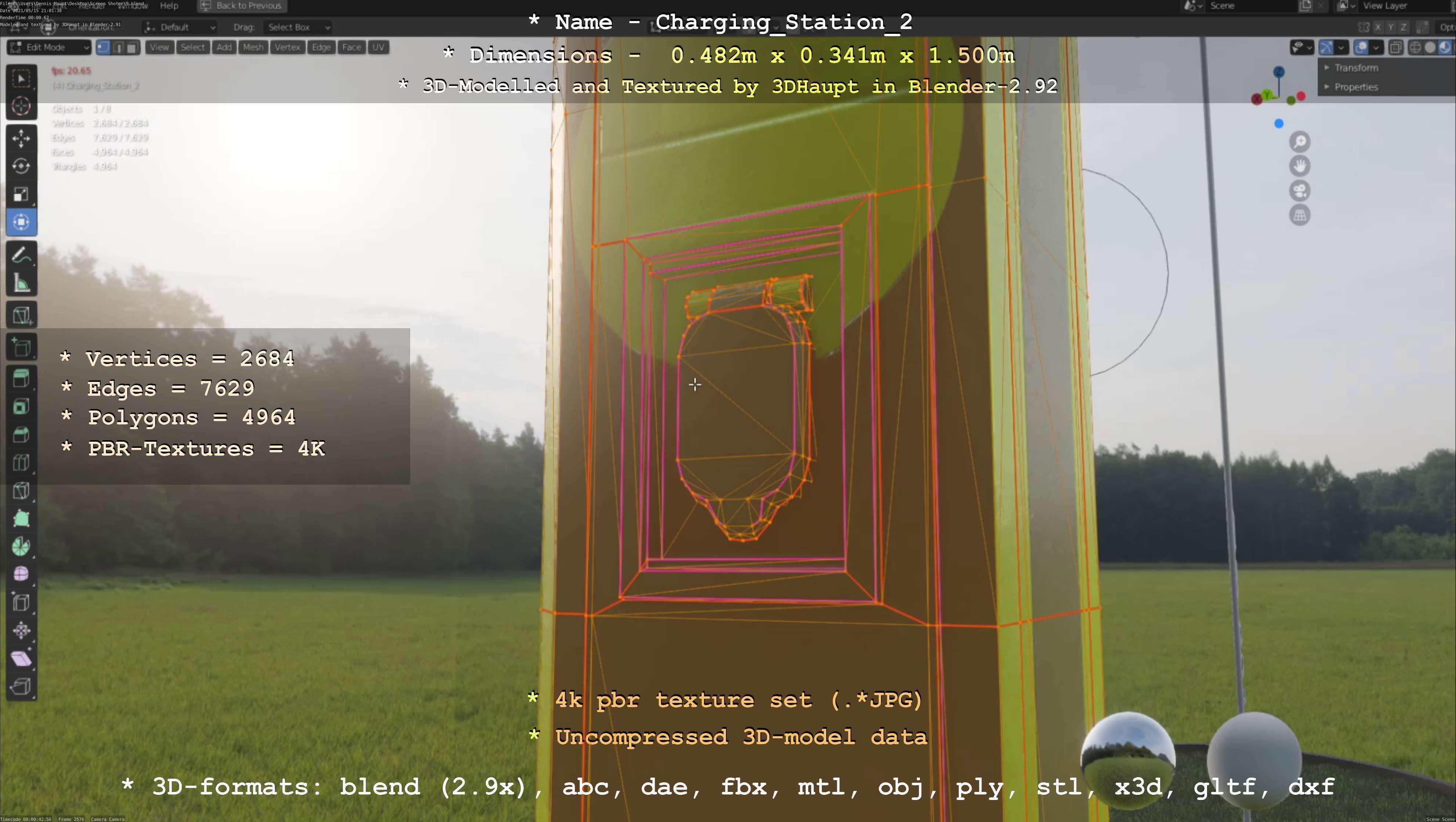 Charging Station Version 2 Low-poly 3D model_129