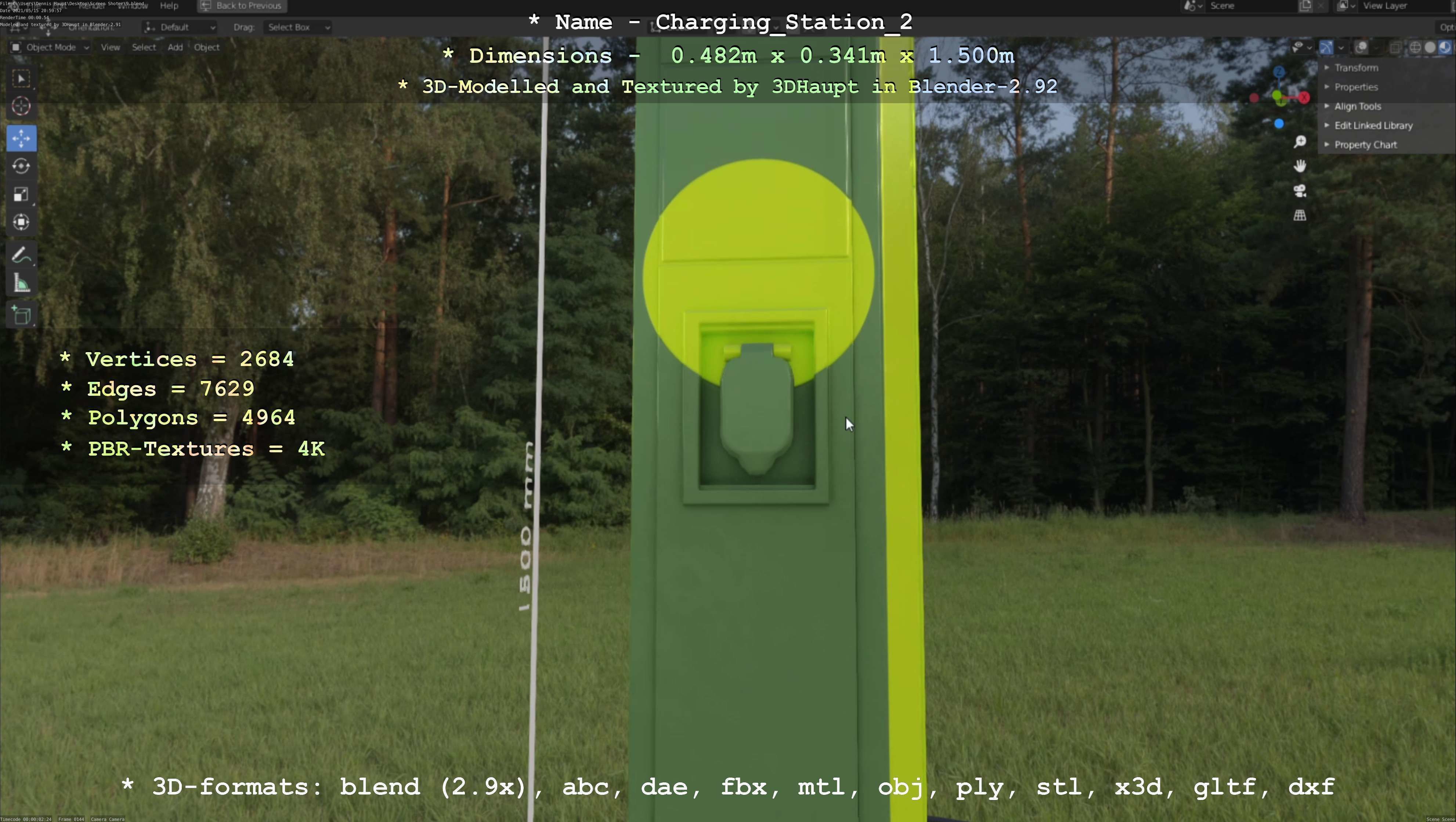Charging Station Version 2 Low-poly 3D model_38