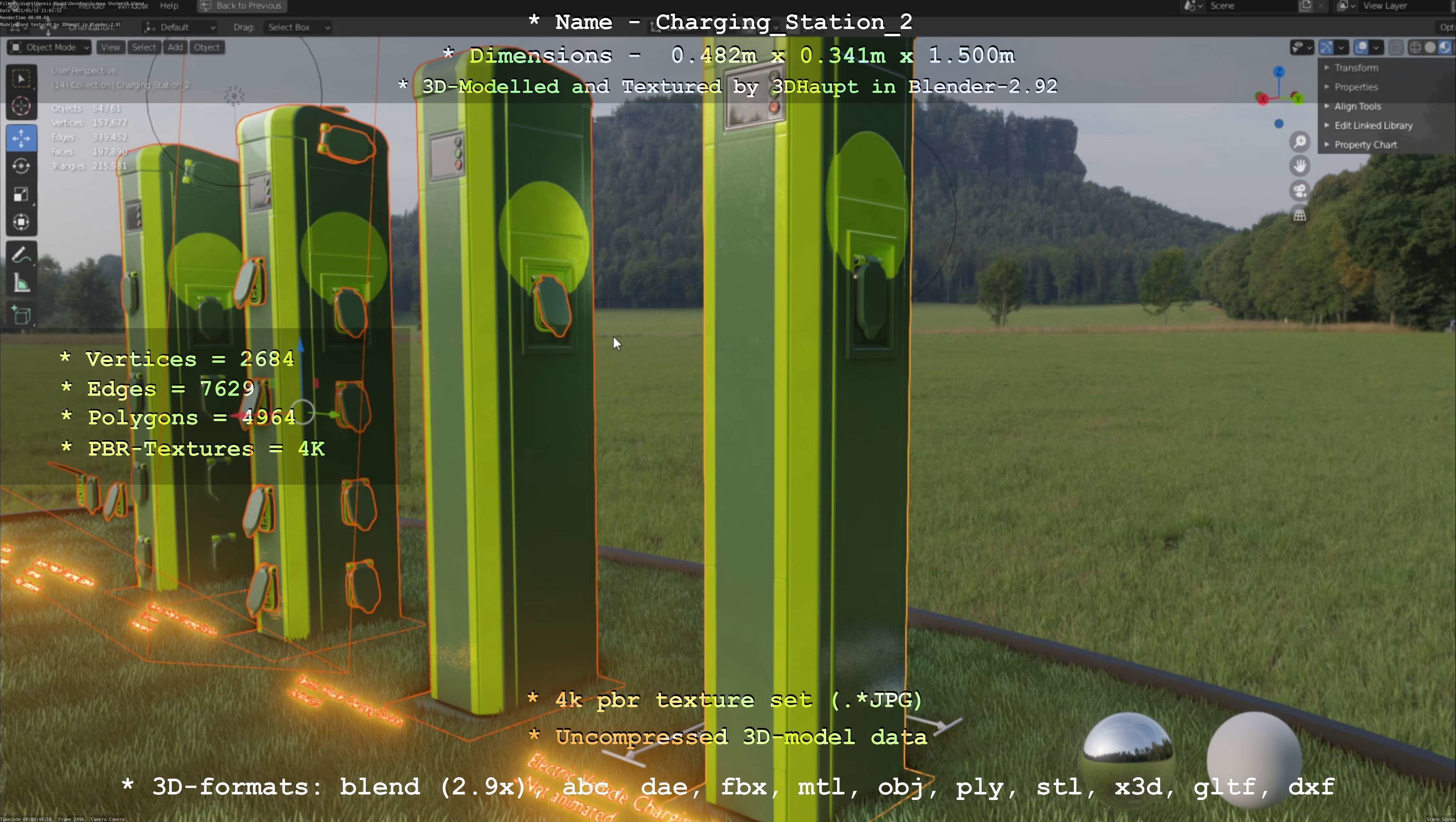 Charging Station Version 2 Low-poly 3D model_132