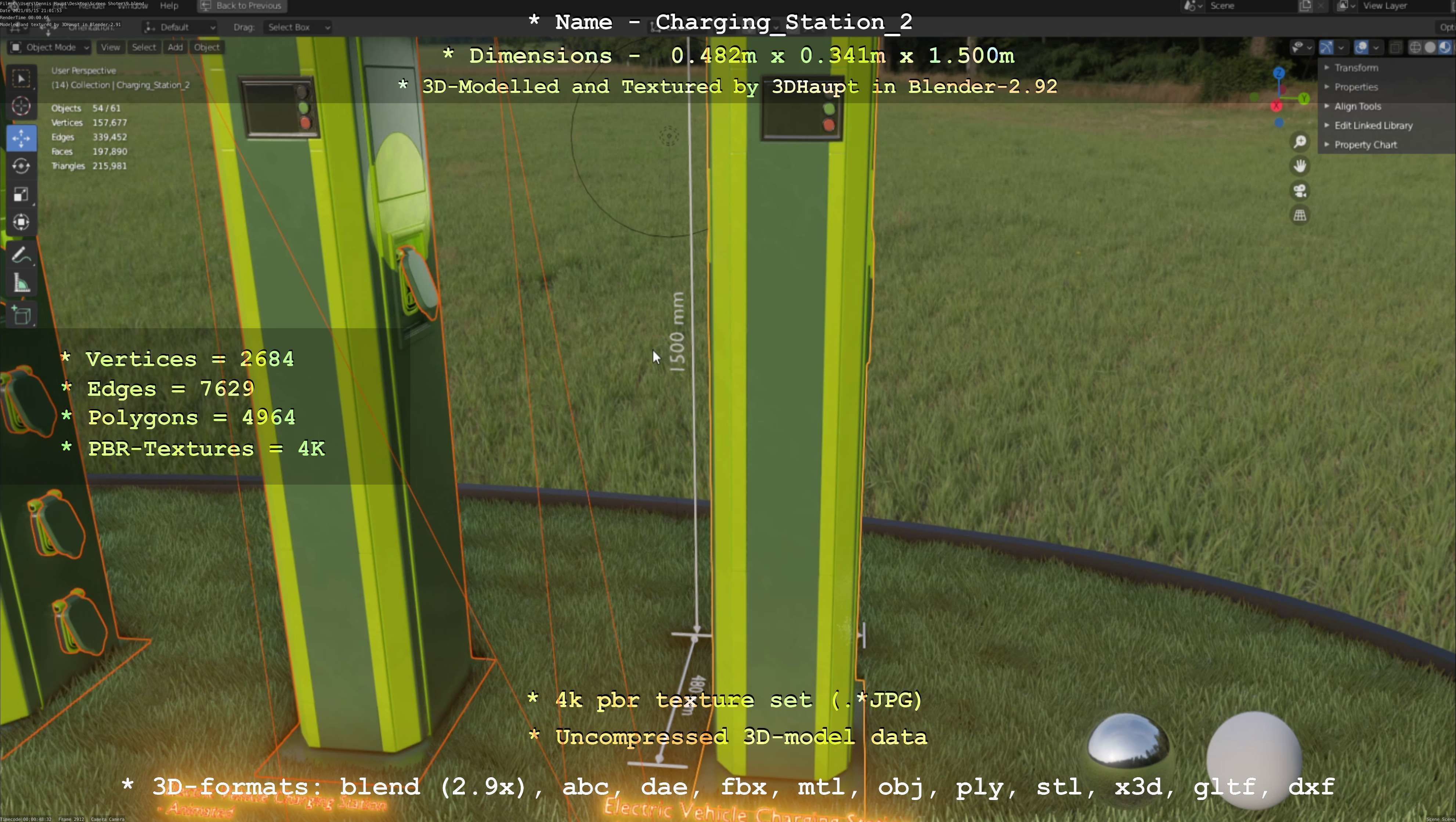 Charging Station Version 2 Low-poly 3D model_133