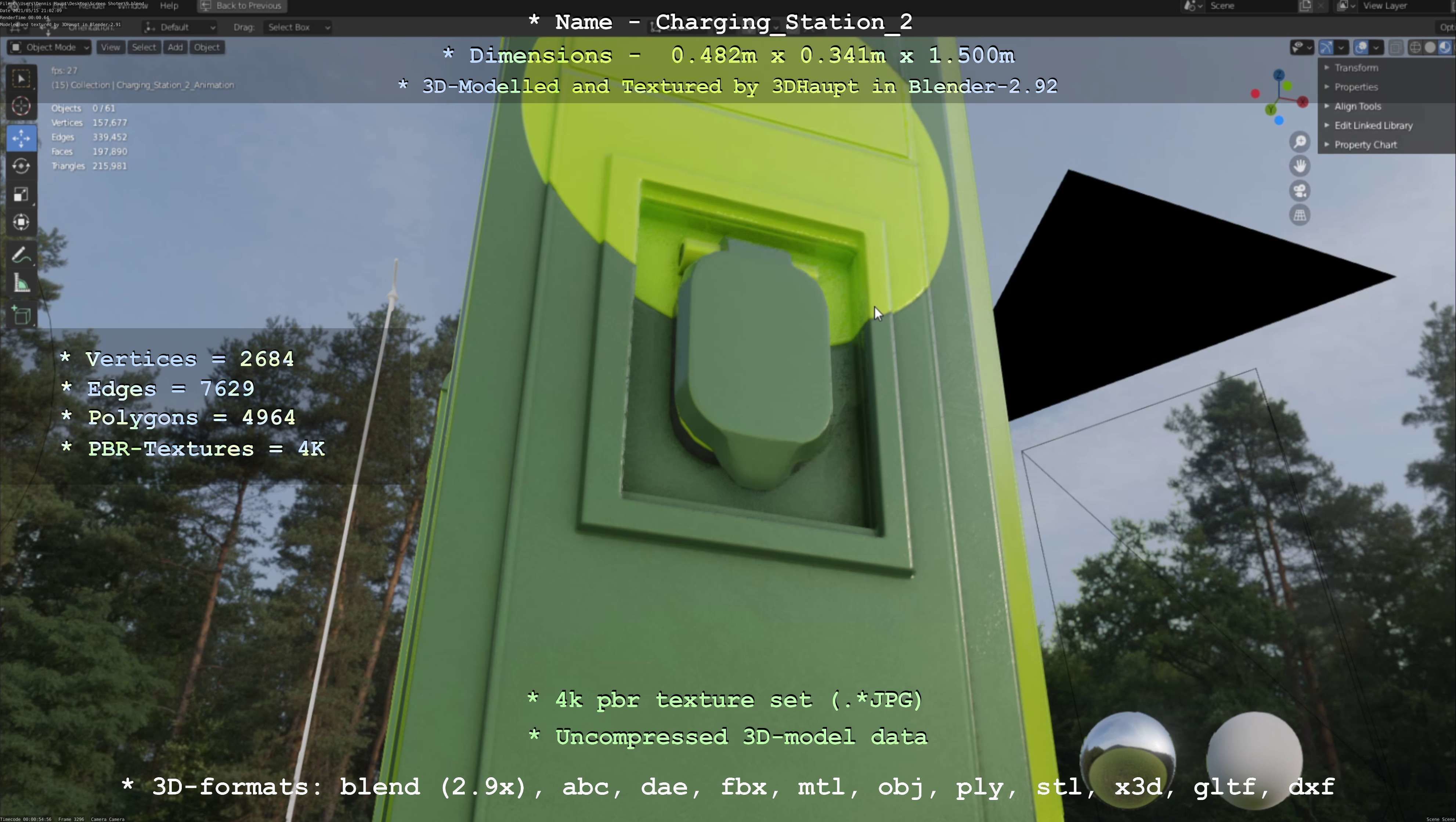 Charging Station Version 2 Low-poly 3D model_125