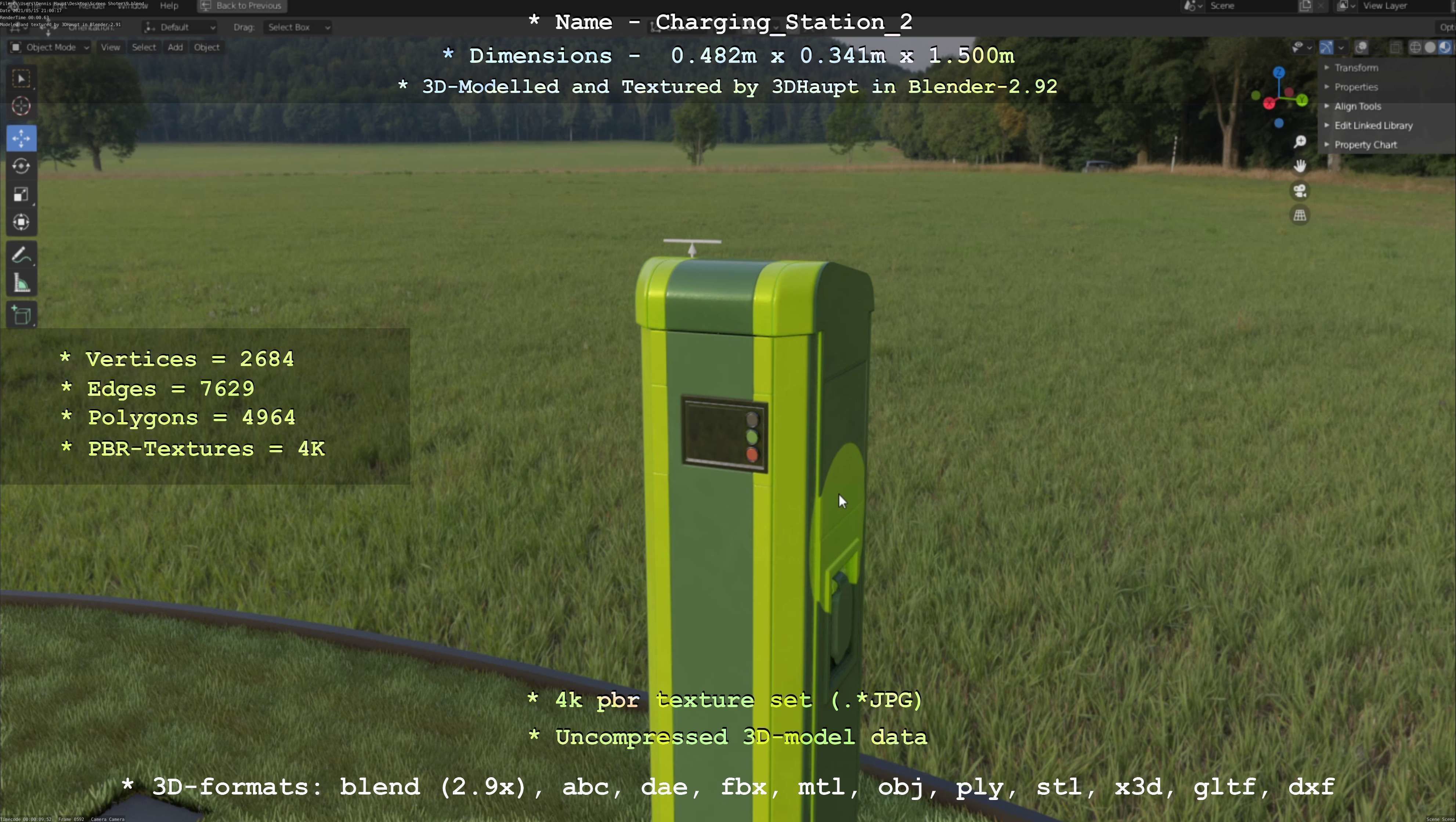 Charging Station Version 2 Low-poly 3D model_39