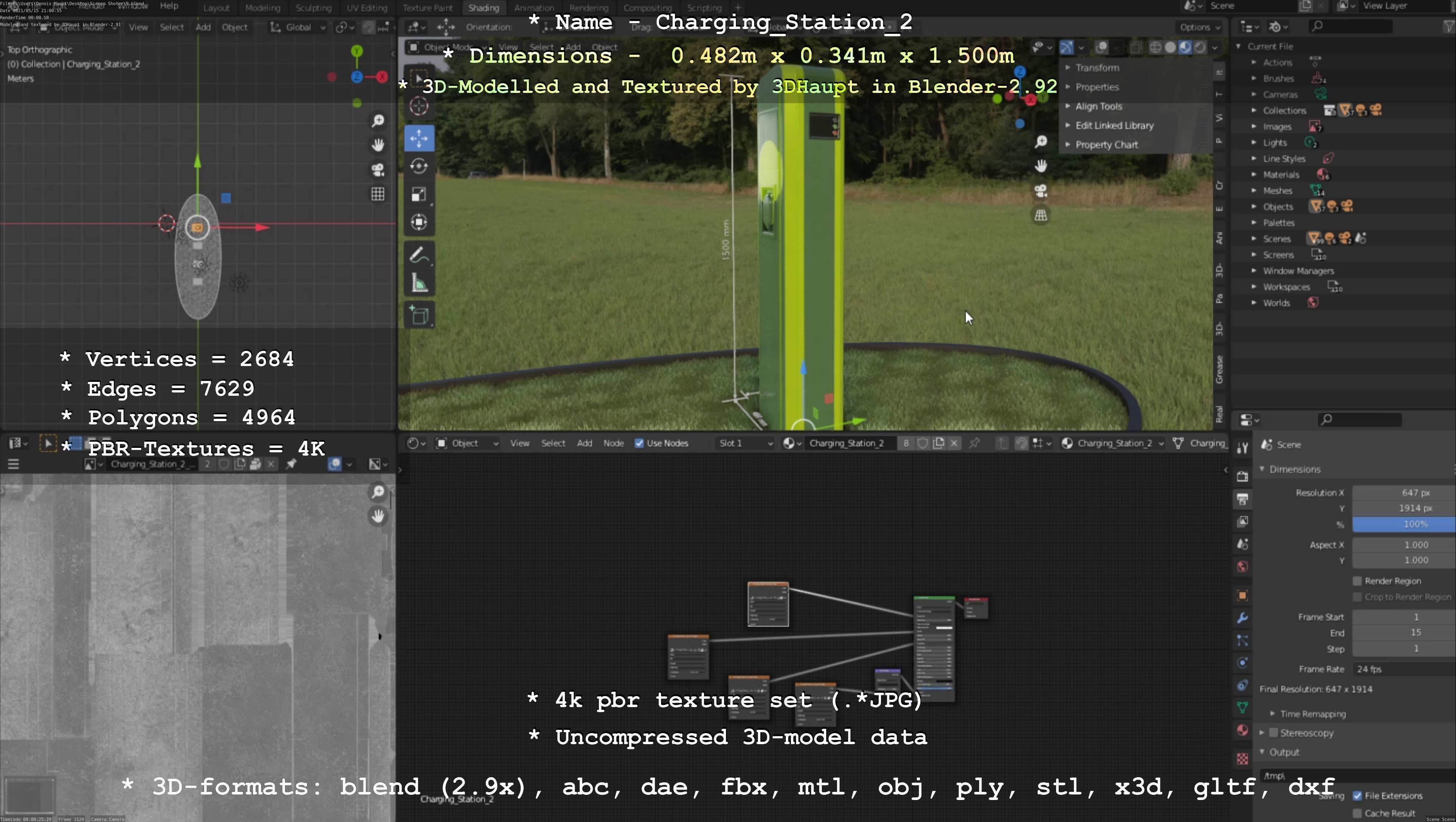 Charging Station Version 2 Low-poly 3D model_9