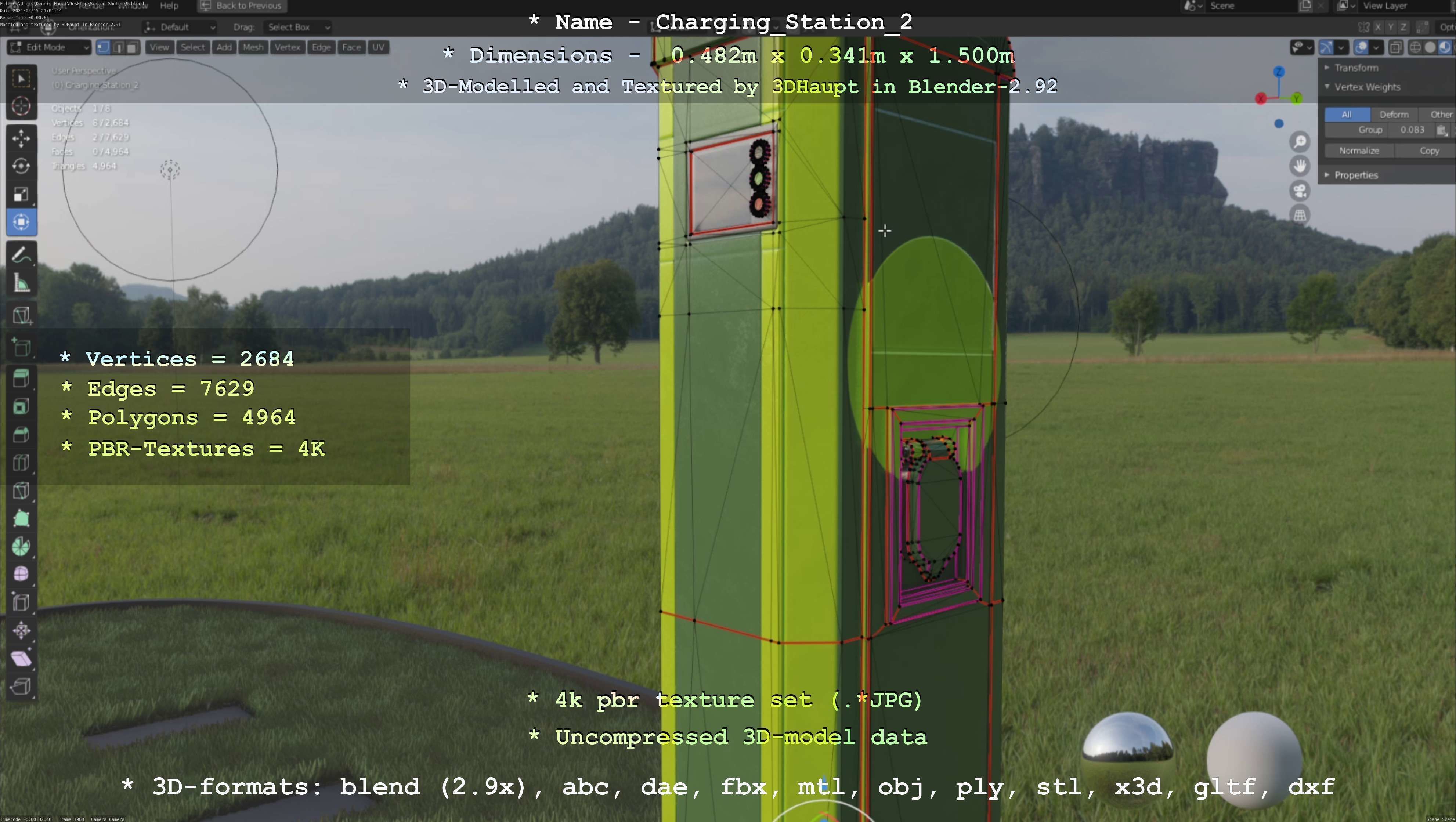 Charging Station Version 2 Low-poly 3D model_109