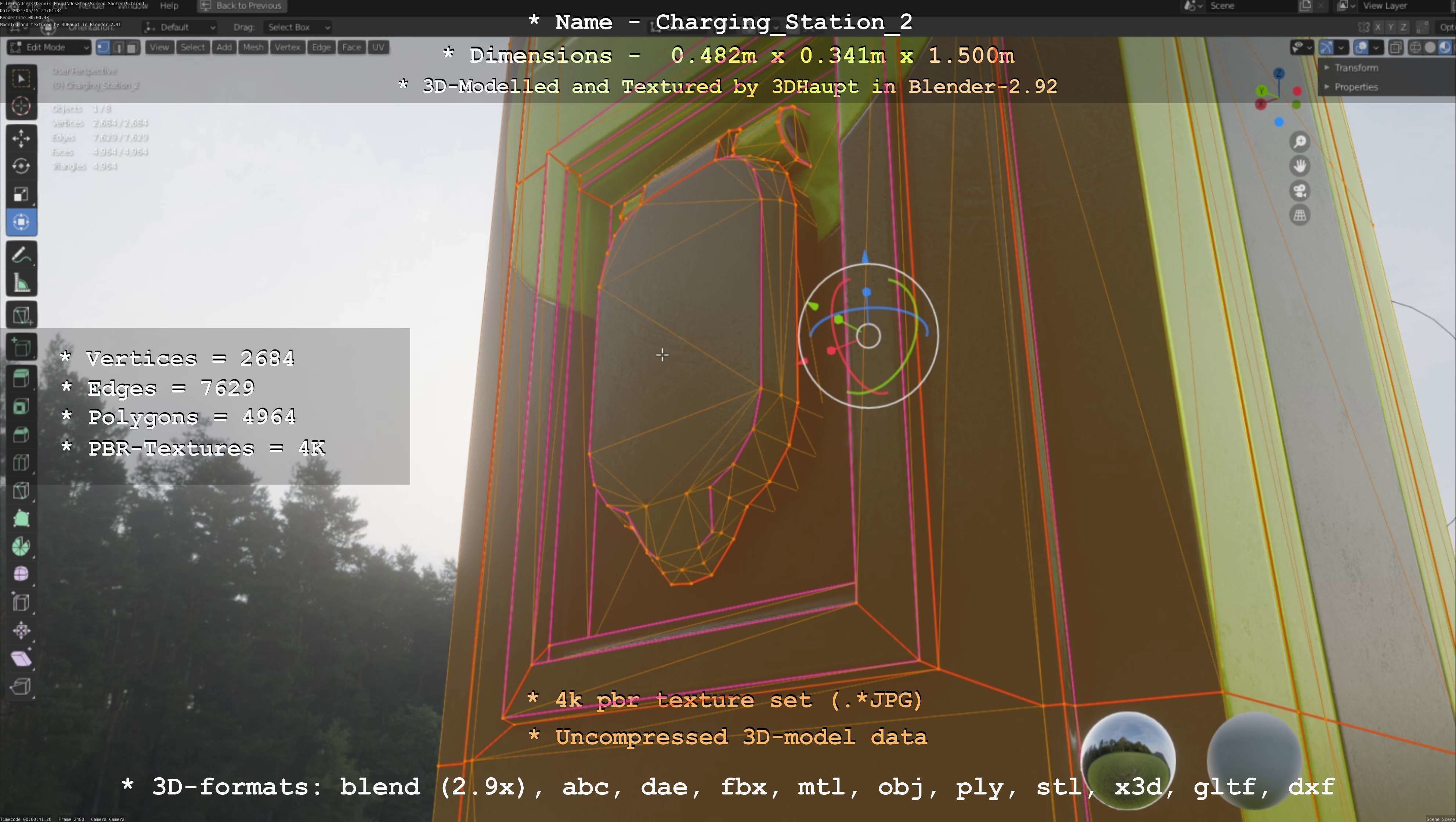 Charging Station Version 2 Low-poly 3D model_123