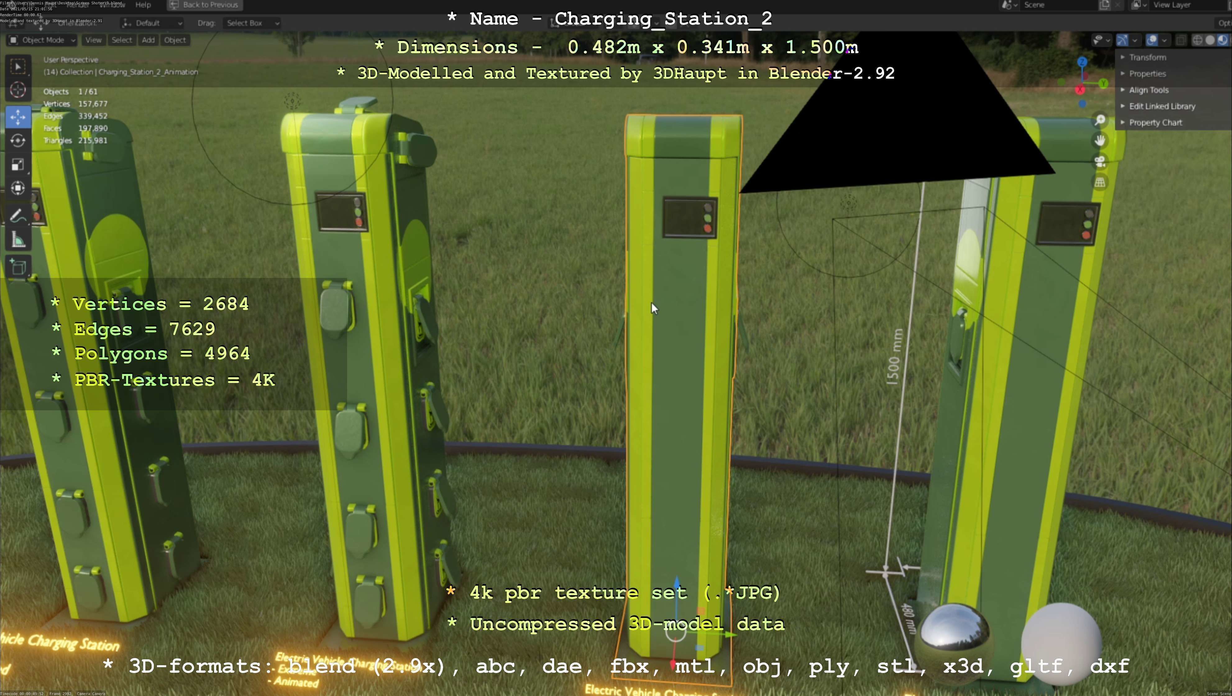 Charging Station Version 2 Low-poly 3D model_22