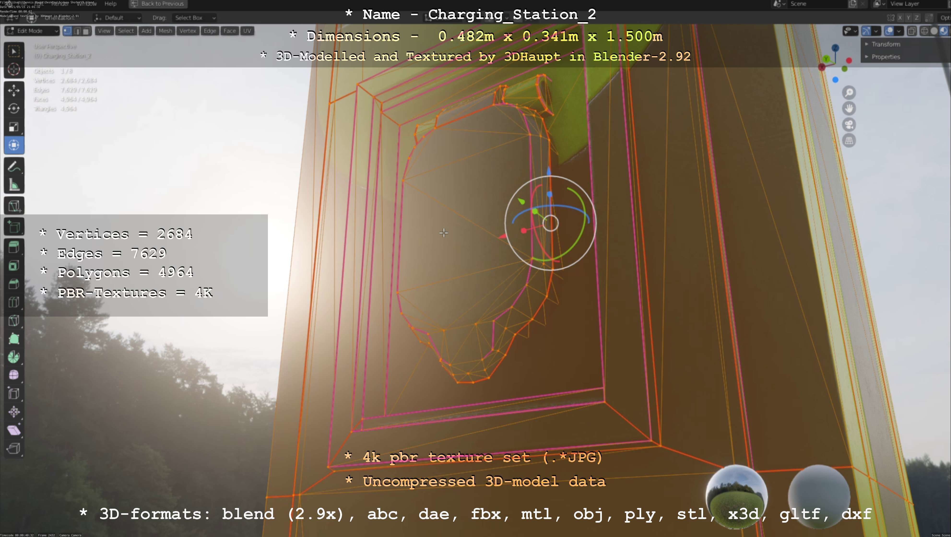 Charging Station Version 2 Low-poly 3D model_120