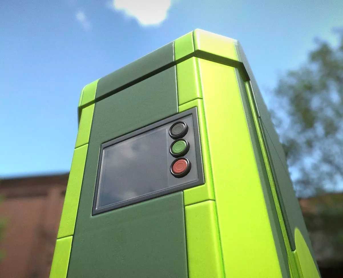 Charging Station Version 2 Low-poly 3D model_0