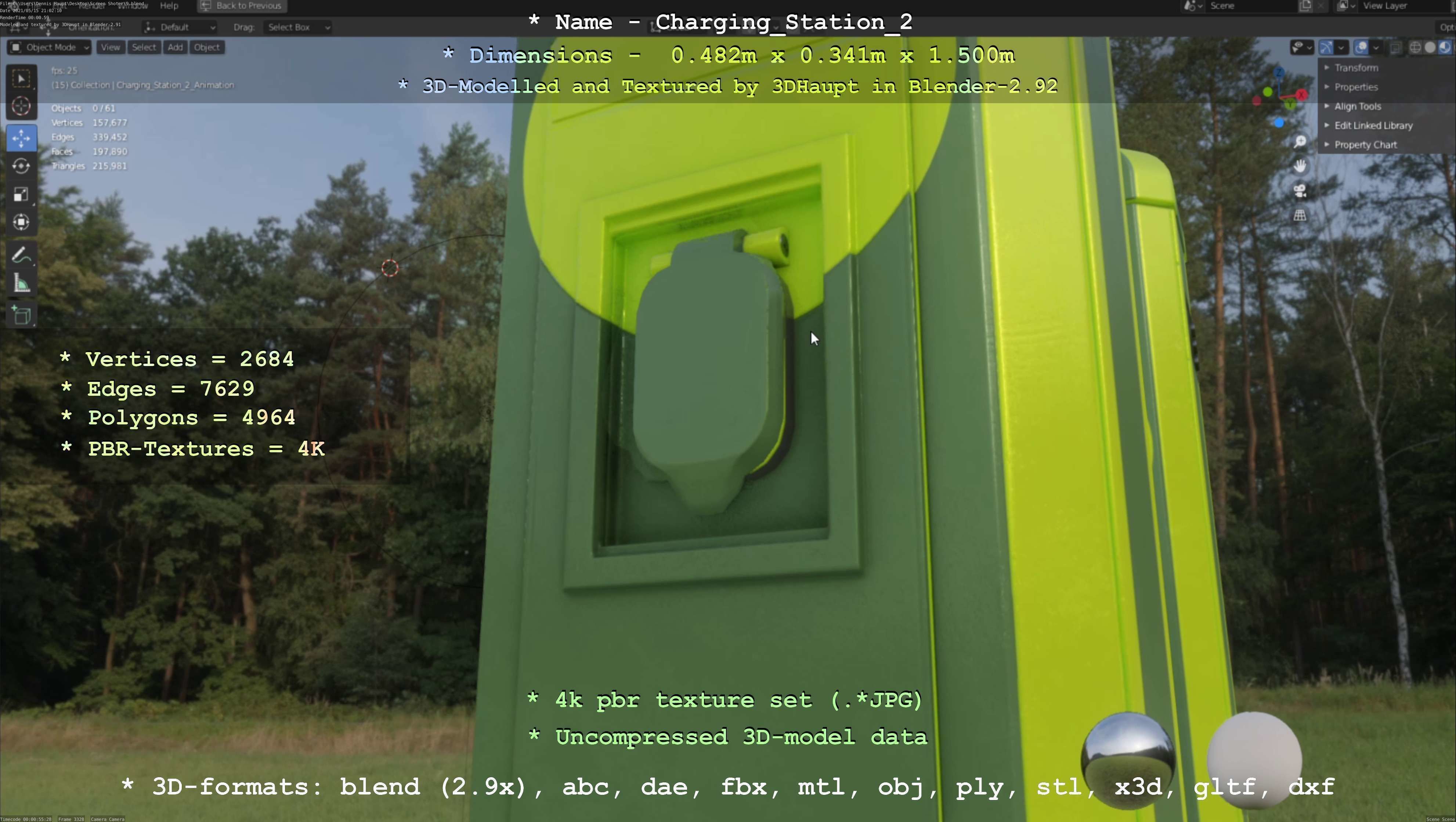 Charging Station Version 2 Low-poly 3D model_25