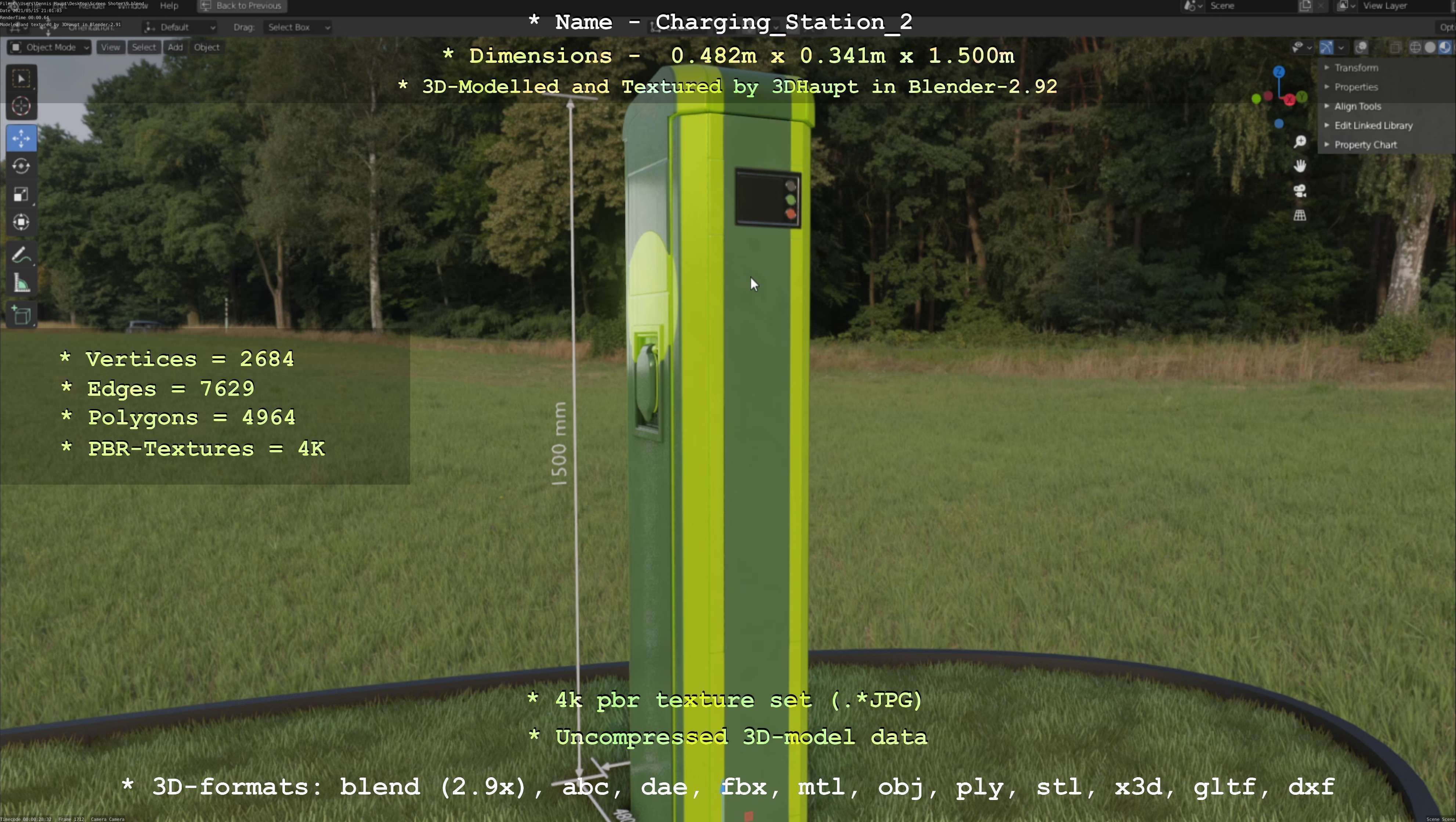 Charging Station Version 2 Low-poly 3D model_11