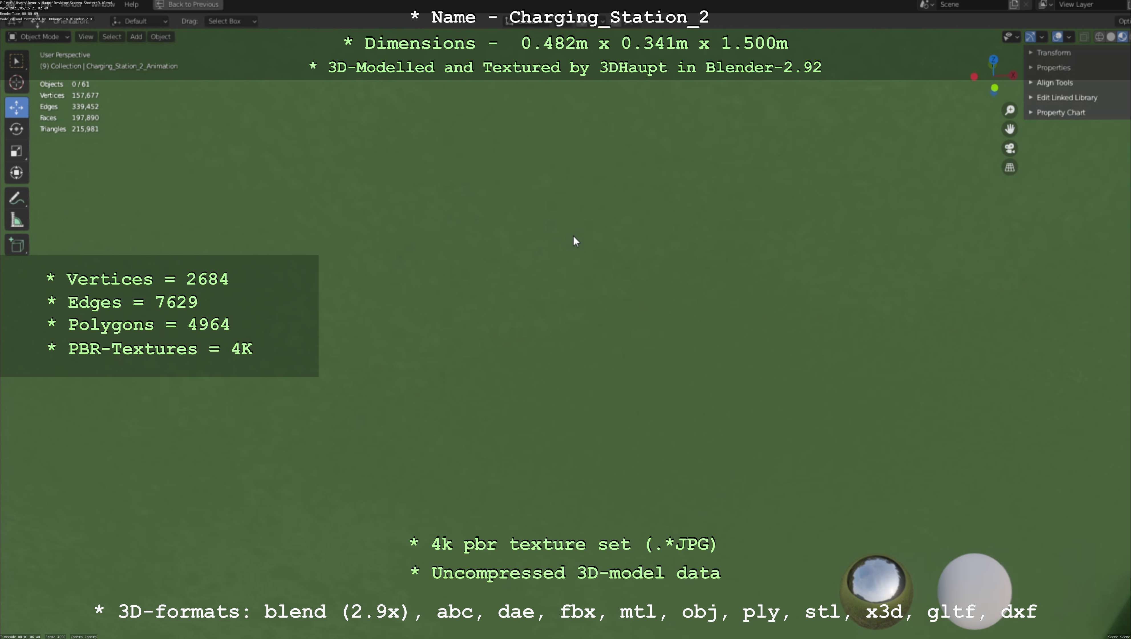 Charging Station Version 2 Low-poly 3D model_62