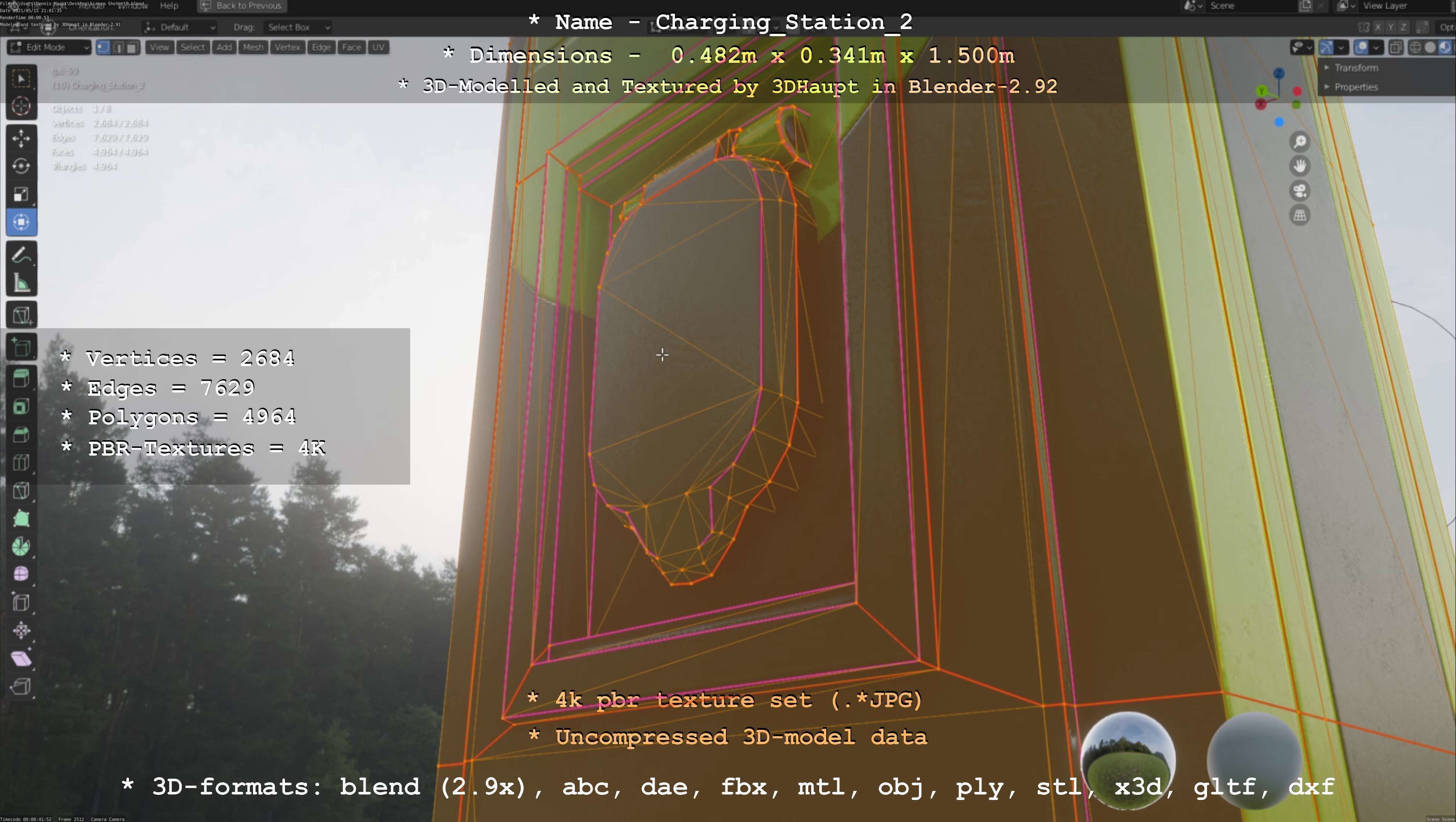 Charging Station Version 2 Low-poly 3D model_126