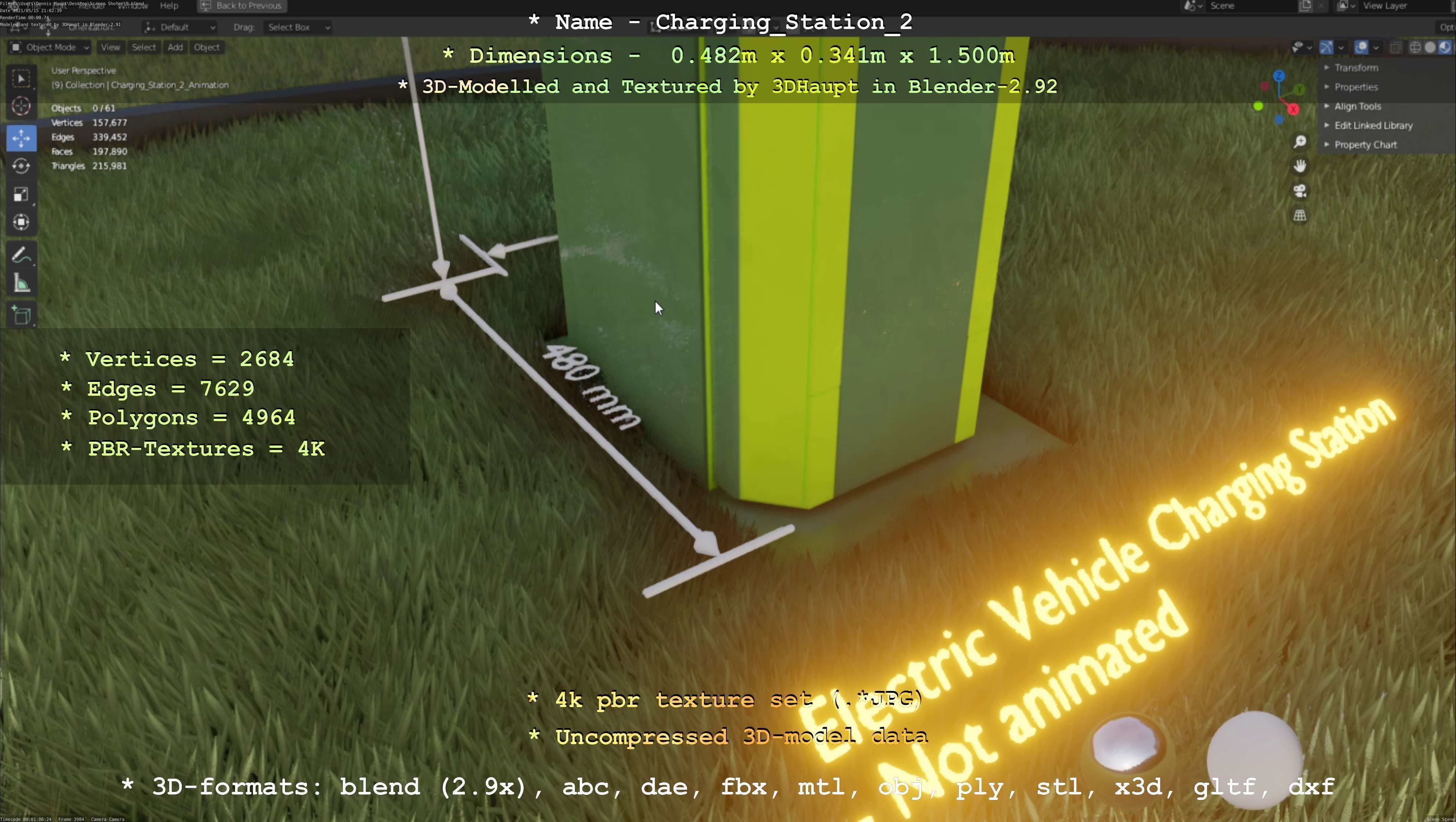 Charging Station Version 2 Low-poly 3D model_61