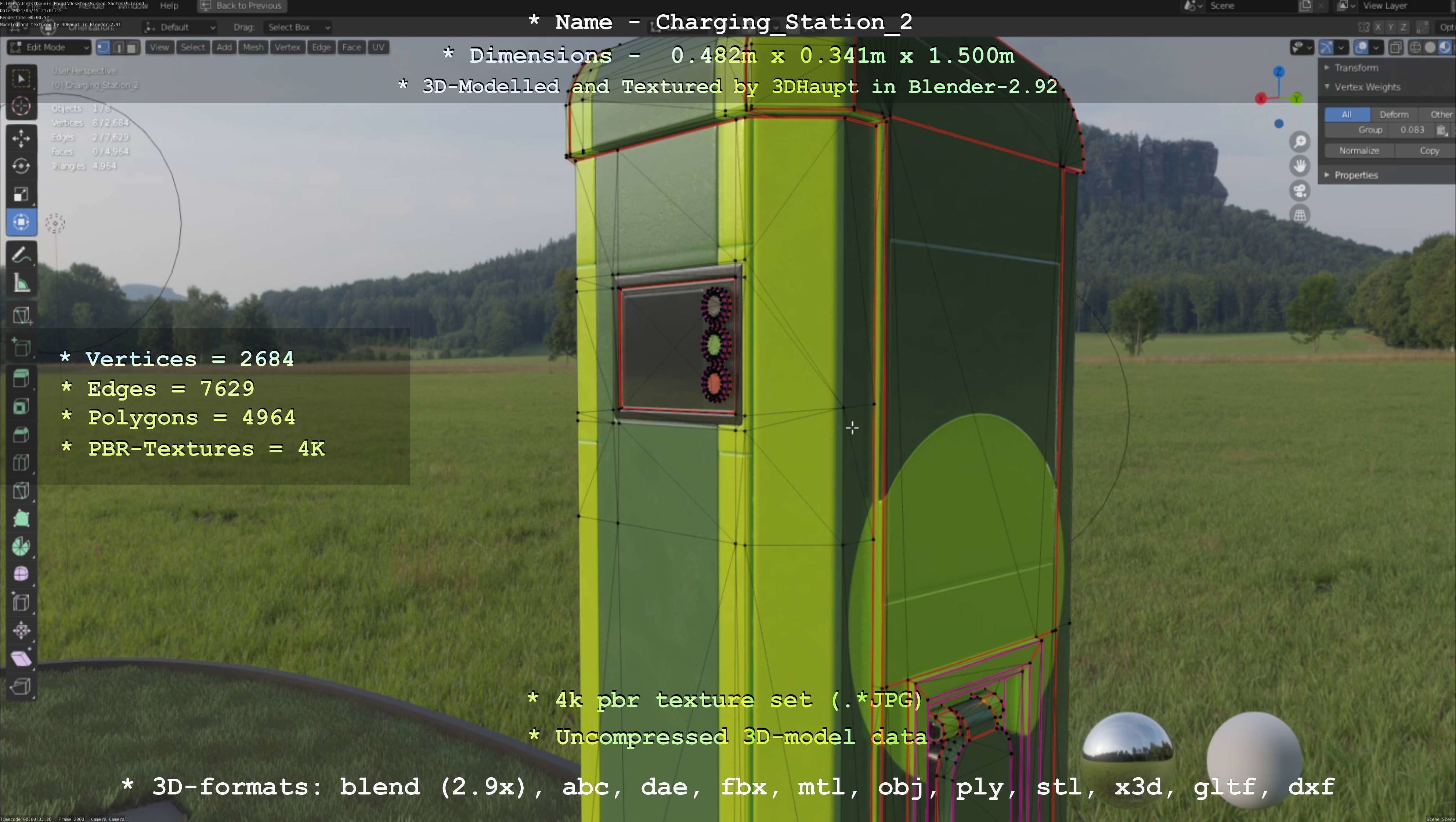 Charging Station Version 2 Low-poly 3D model_13