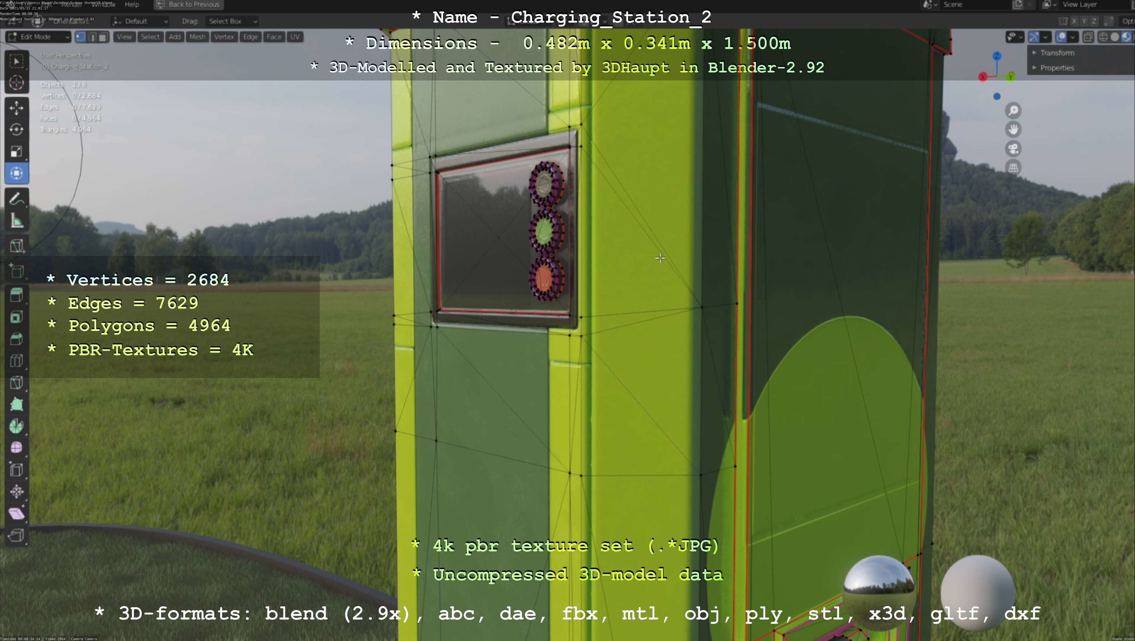 Charging Station Version 2 Low-poly 3D model_115