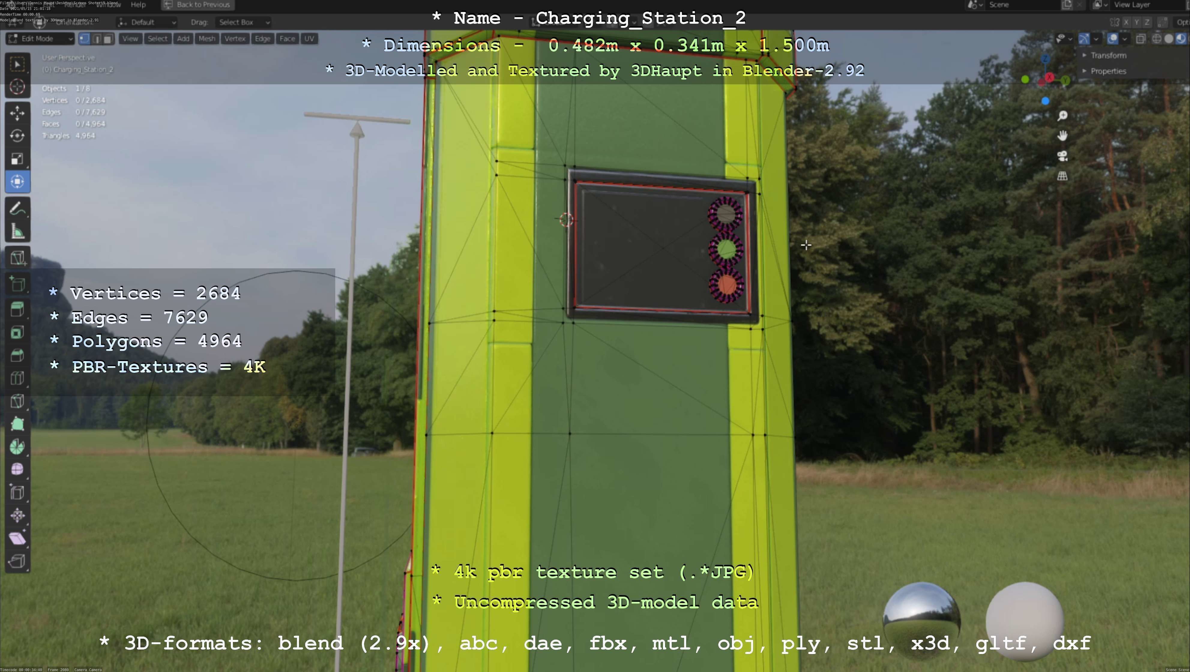 Charging Station Version 2 Low-poly 3D model_116
