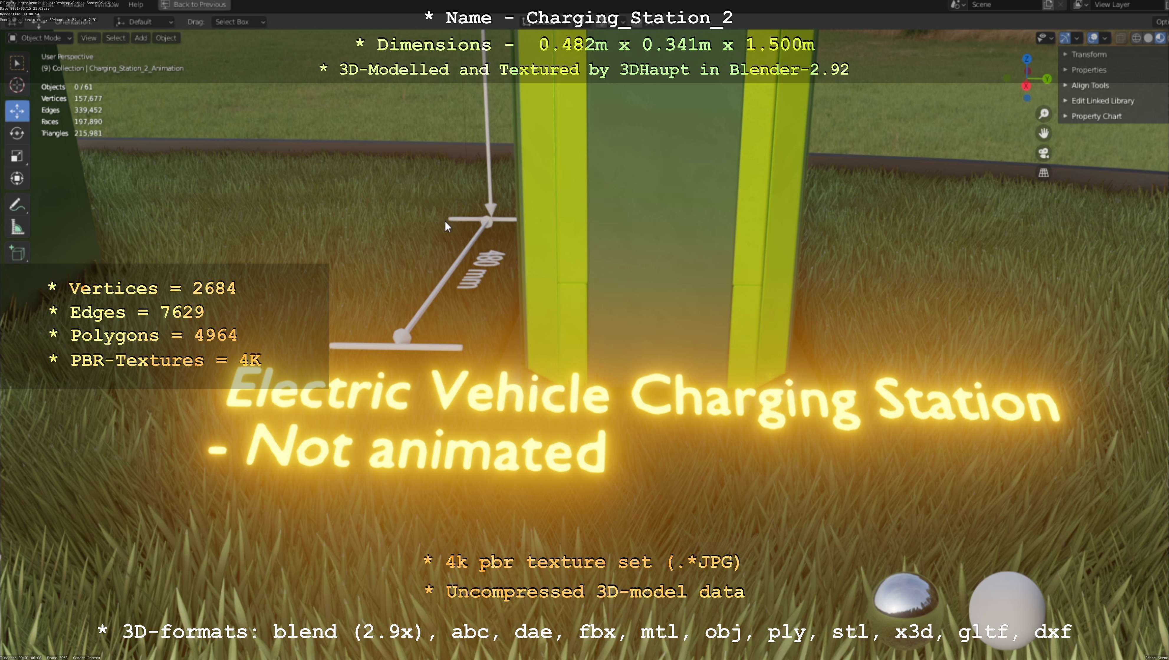 Charging Station Version 2 Low-poly 3D model_60