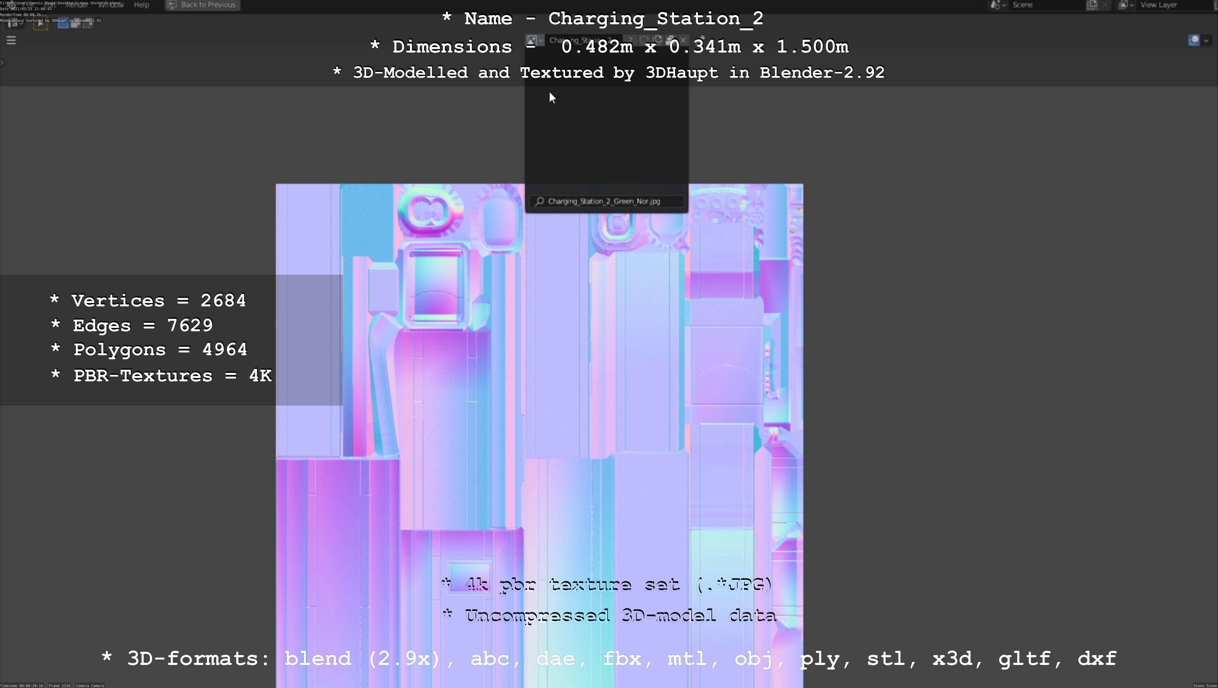 Charging Station Version 2 Low-poly 3D model_7