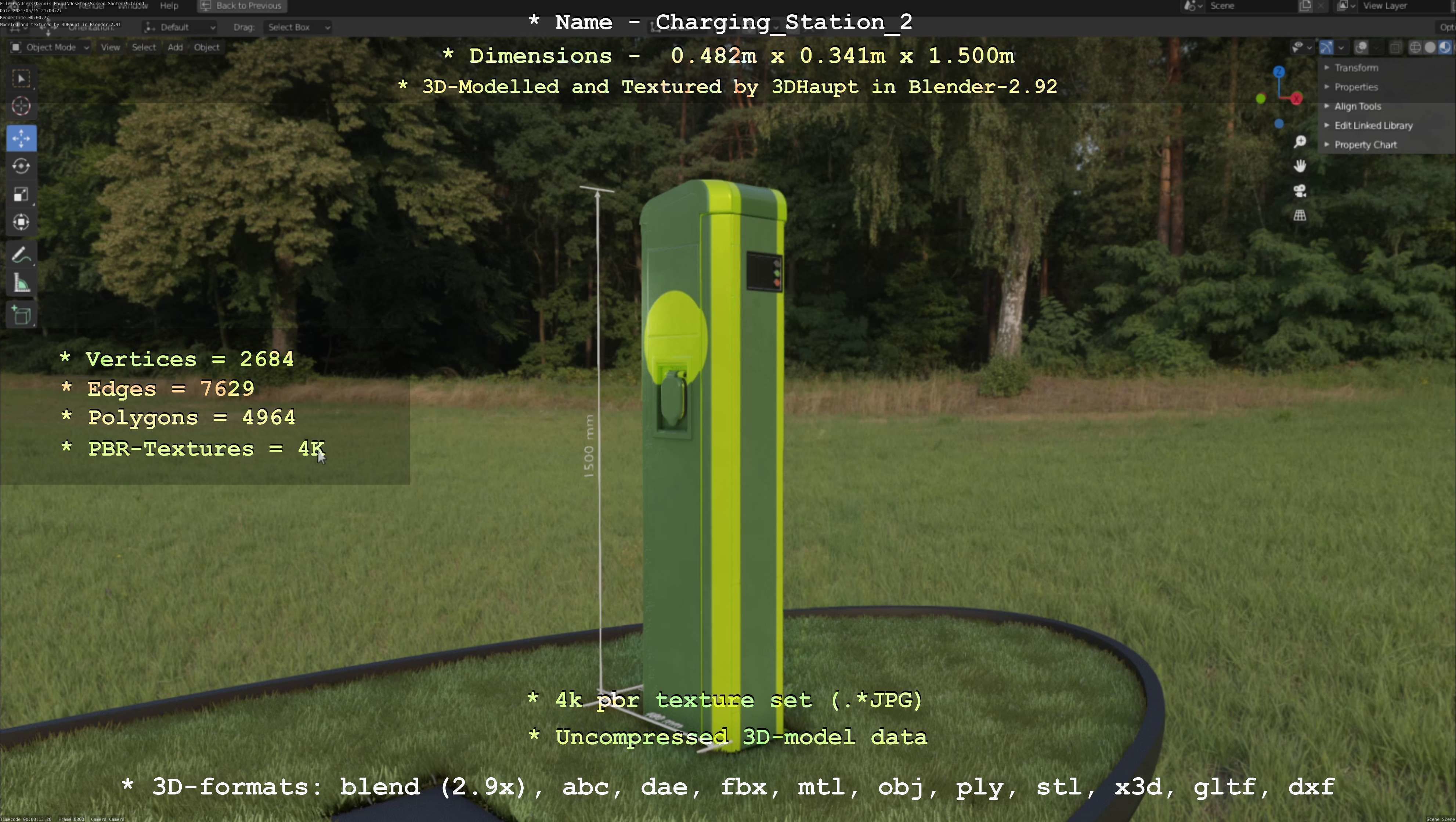 Charging Station Version 2 Low-poly 3D model_95