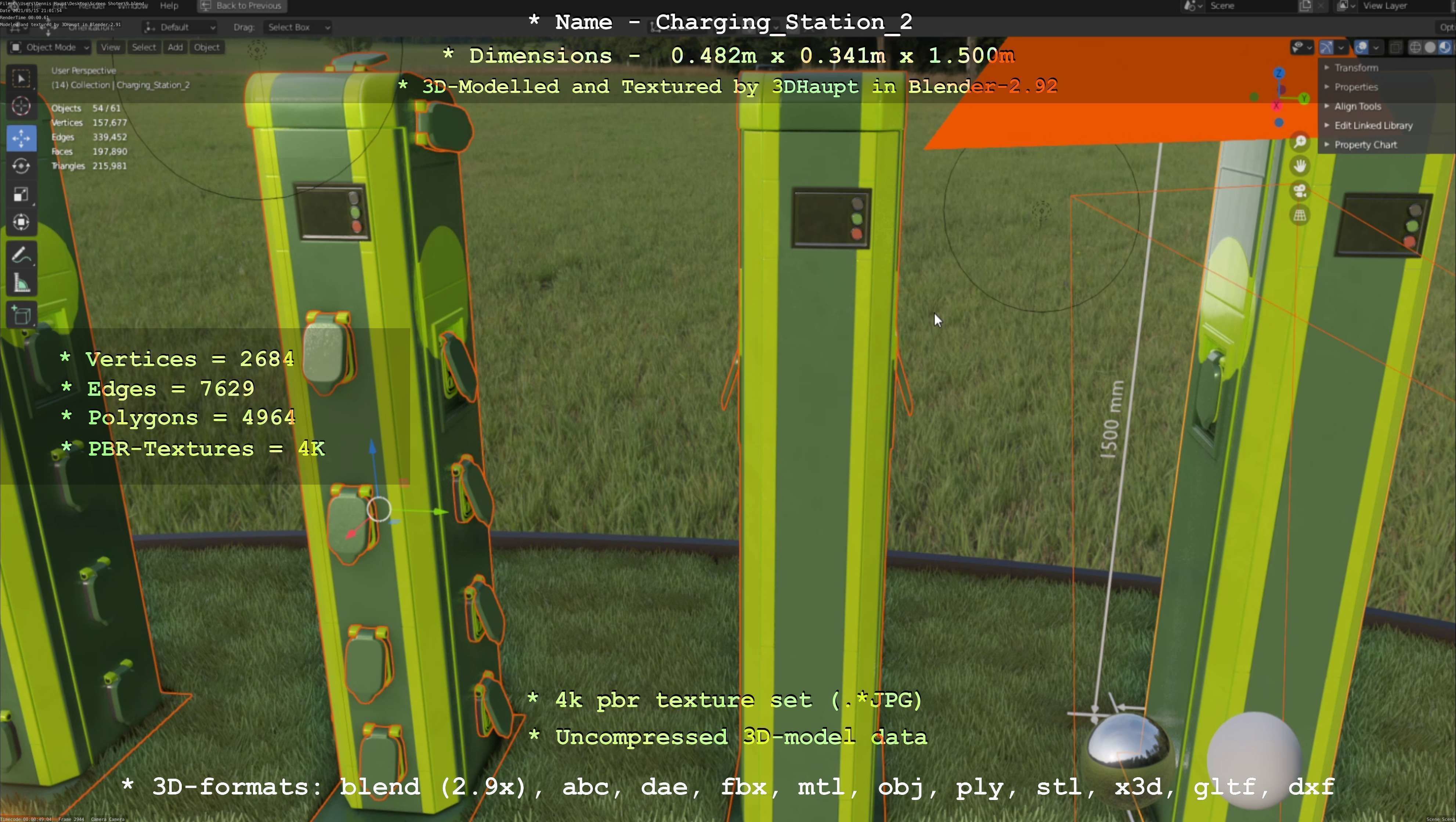 Charging Station Version 2 Low-poly 3D model_134