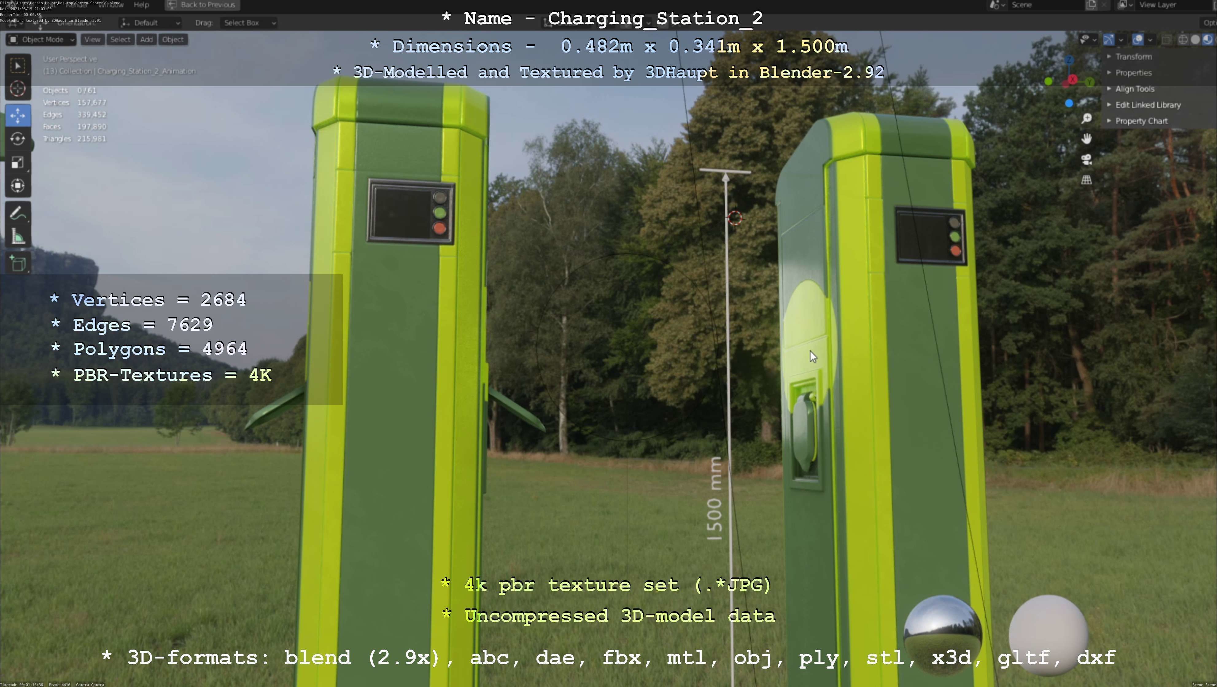 Charging Station Version 2 Low-poly 3D model_73