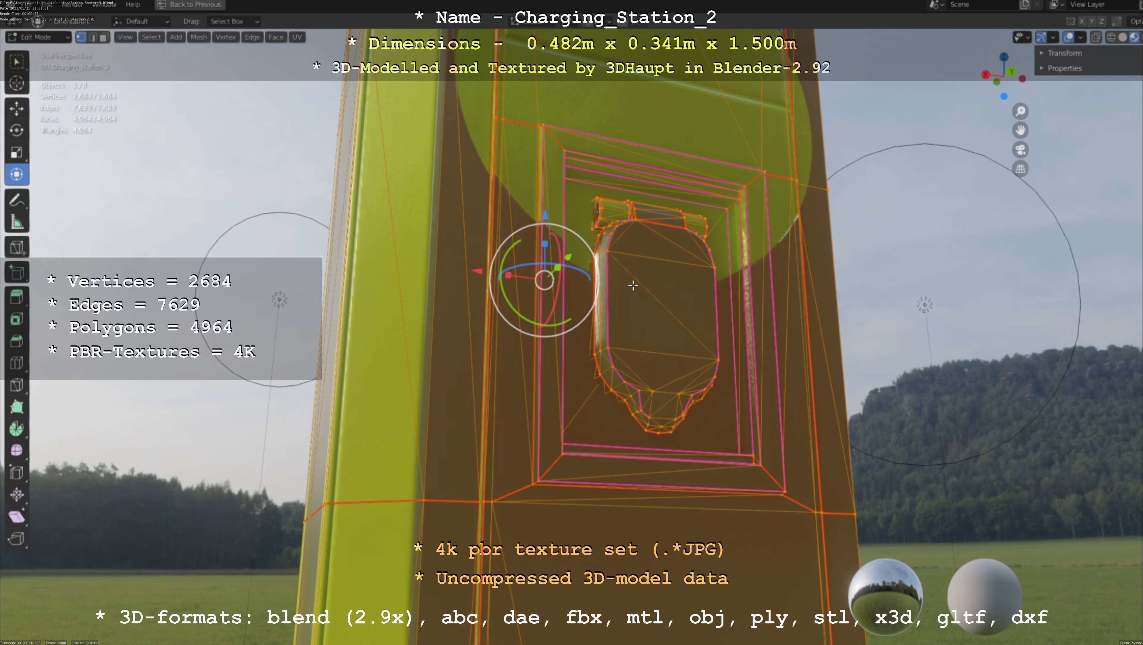 Charging Station Version 2 Low-poly 3D model_118