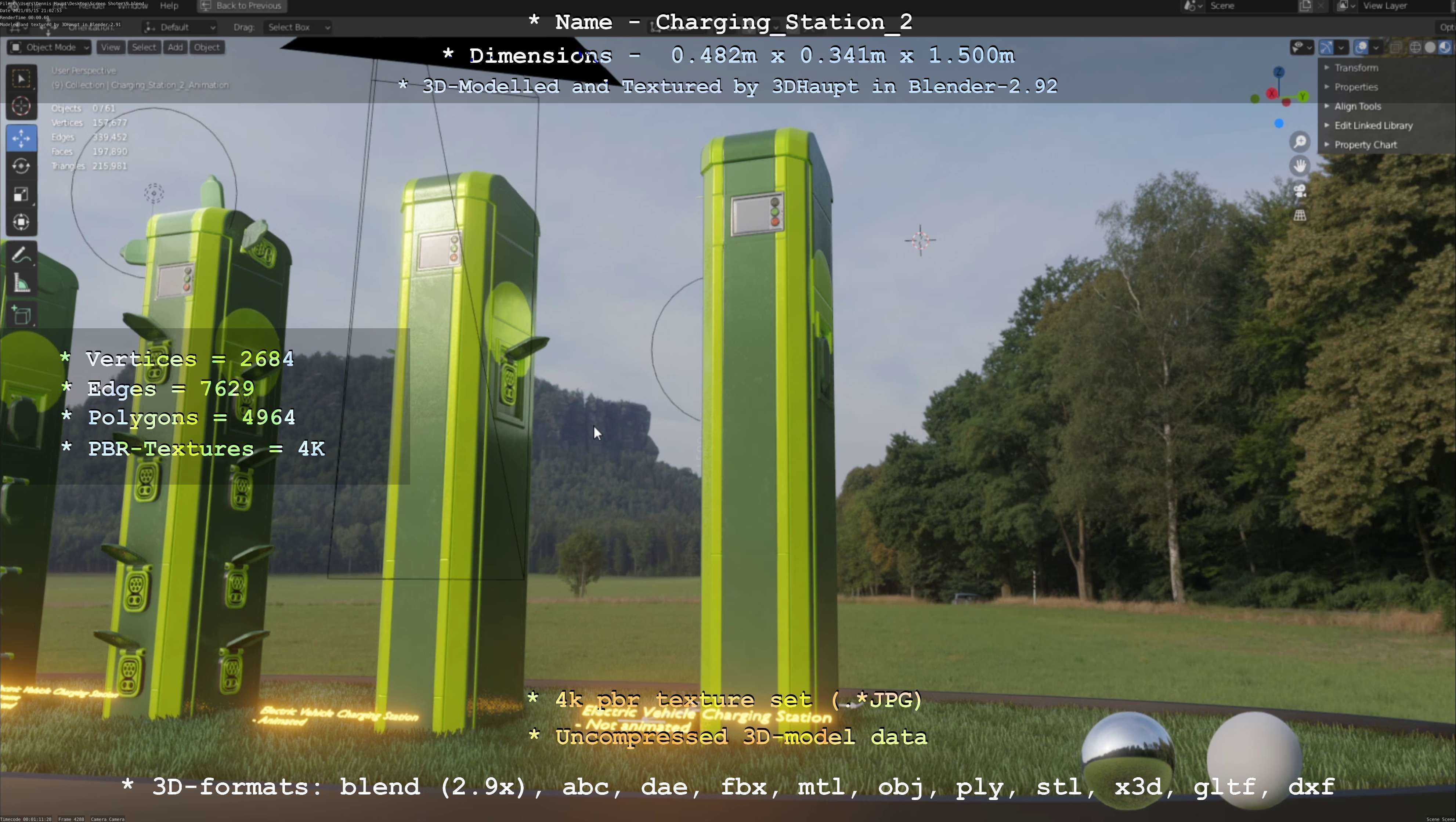 Charging Station Version 2 Low-poly 3D model_64