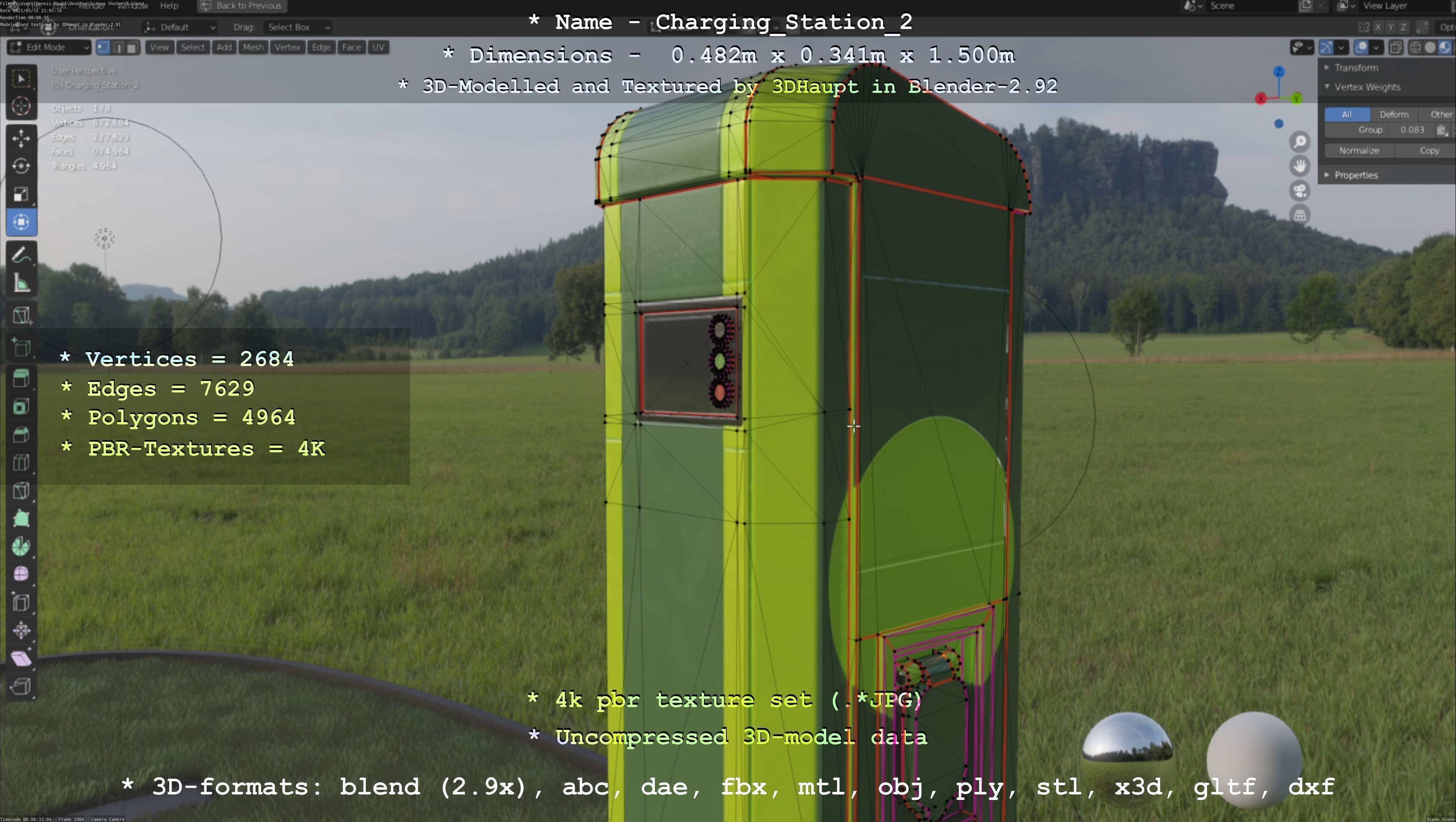 Charging Station Version 2 Low-poly 3D model_110