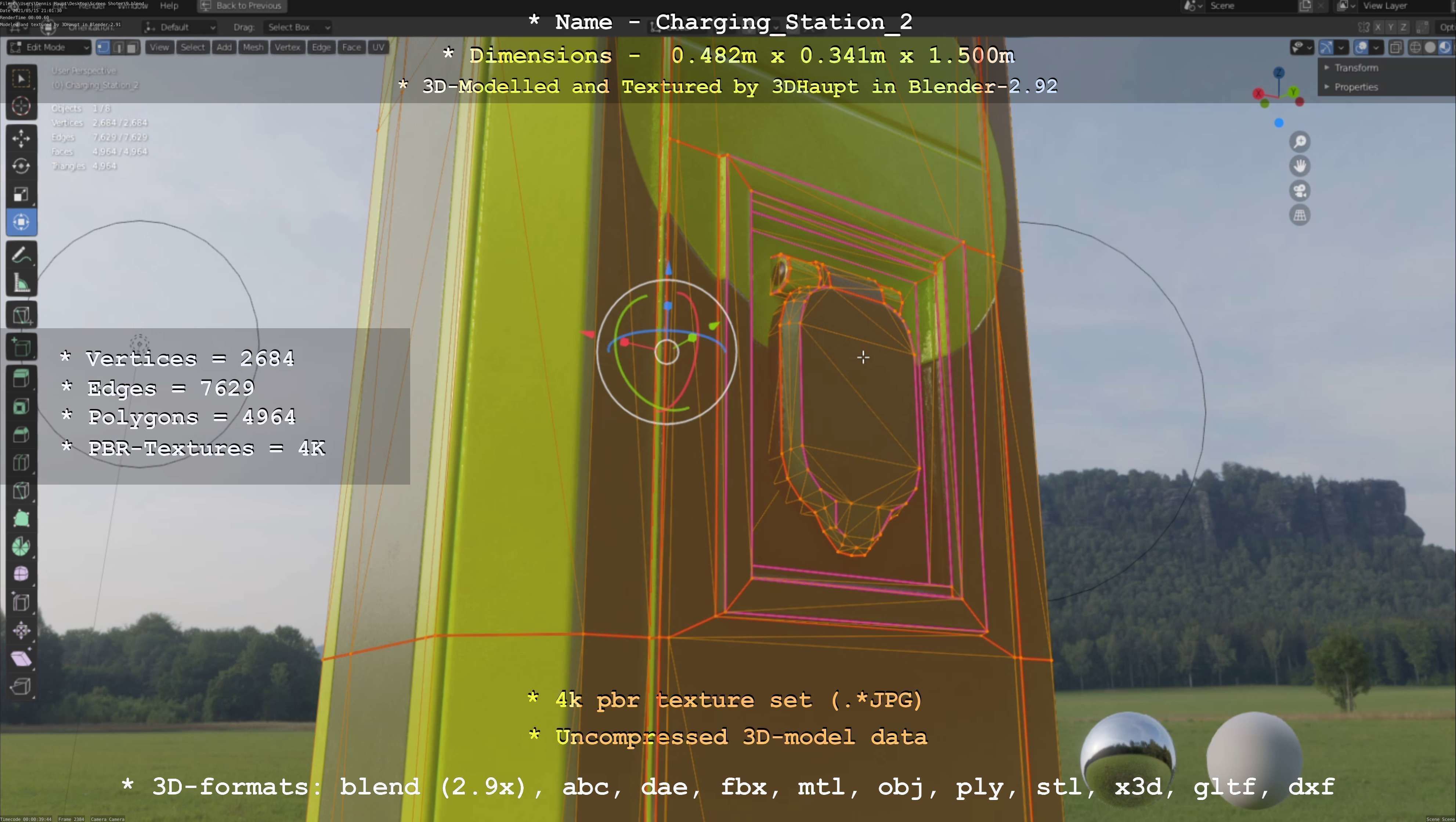 Charging Station Version 2 Low-poly 3D model_117