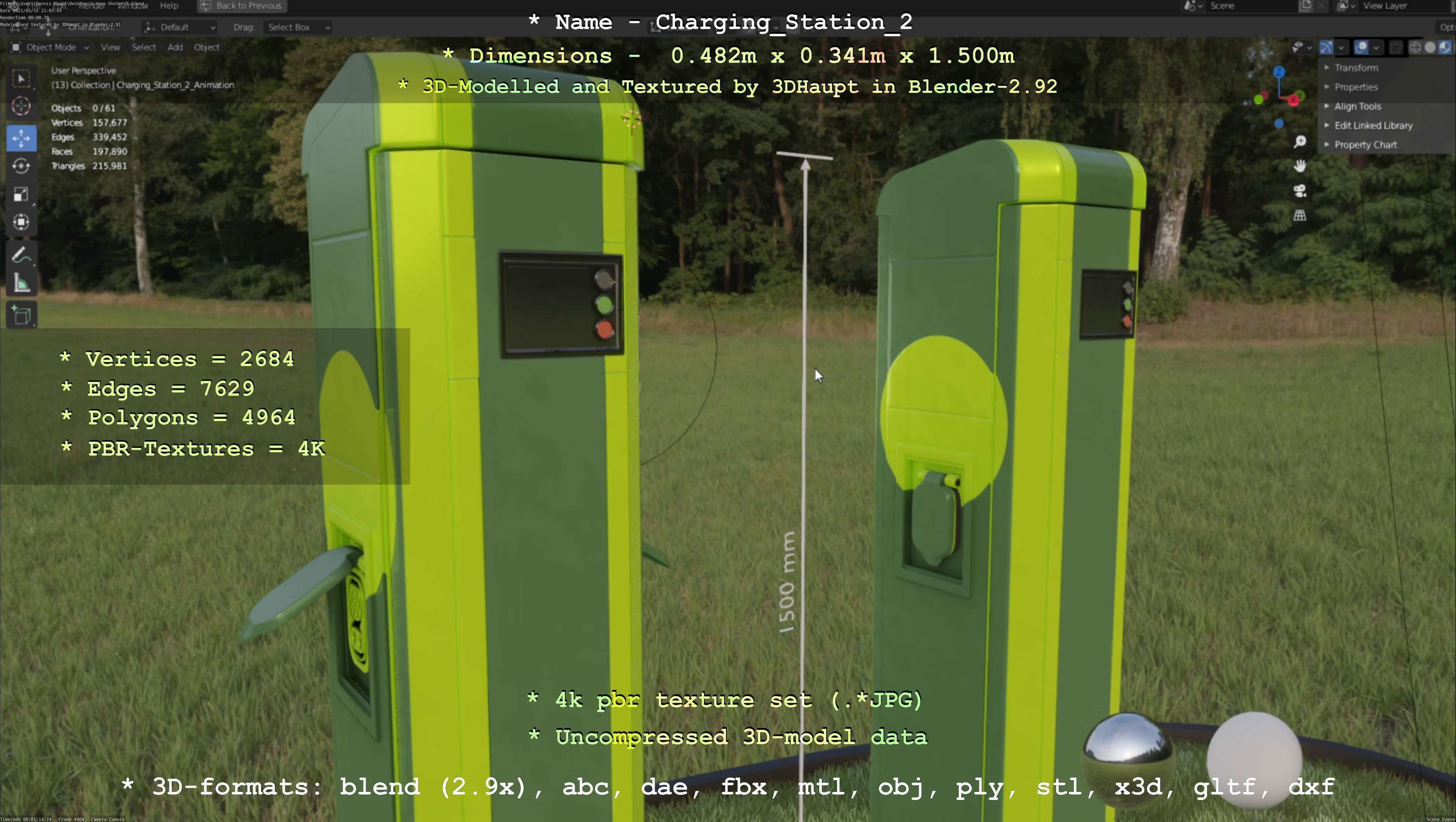 Charging Station Version 2 Low-poly 3D model_76