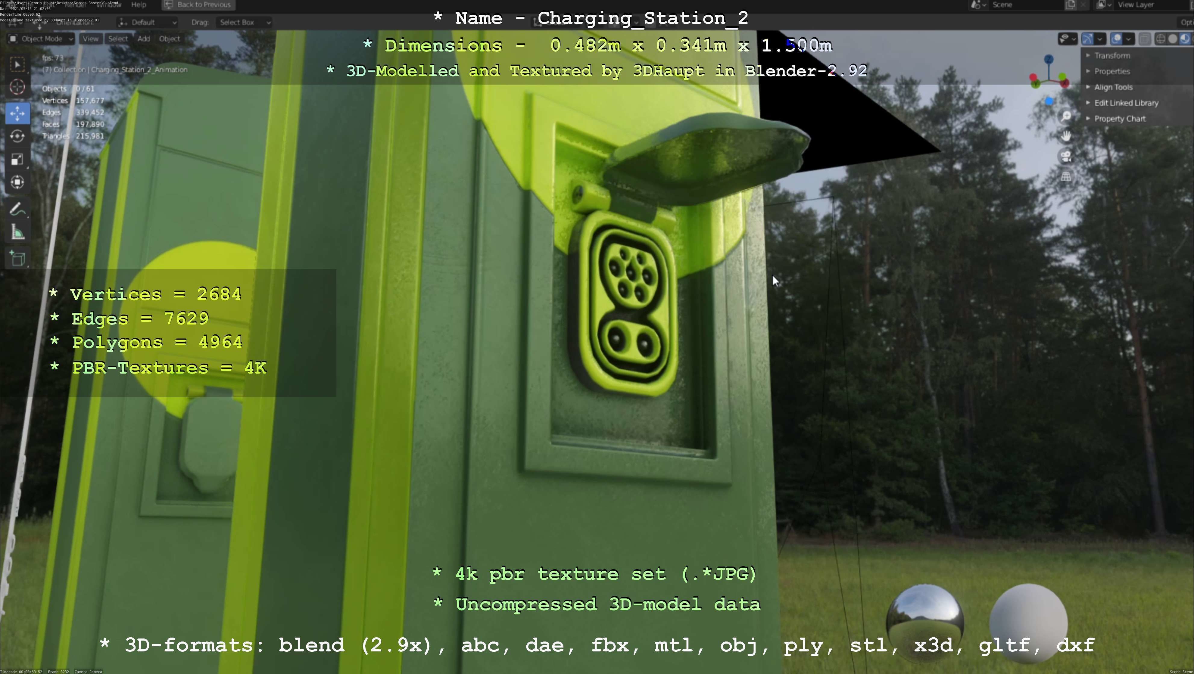 Charging Station Version 2 Low-poly 3D model_92