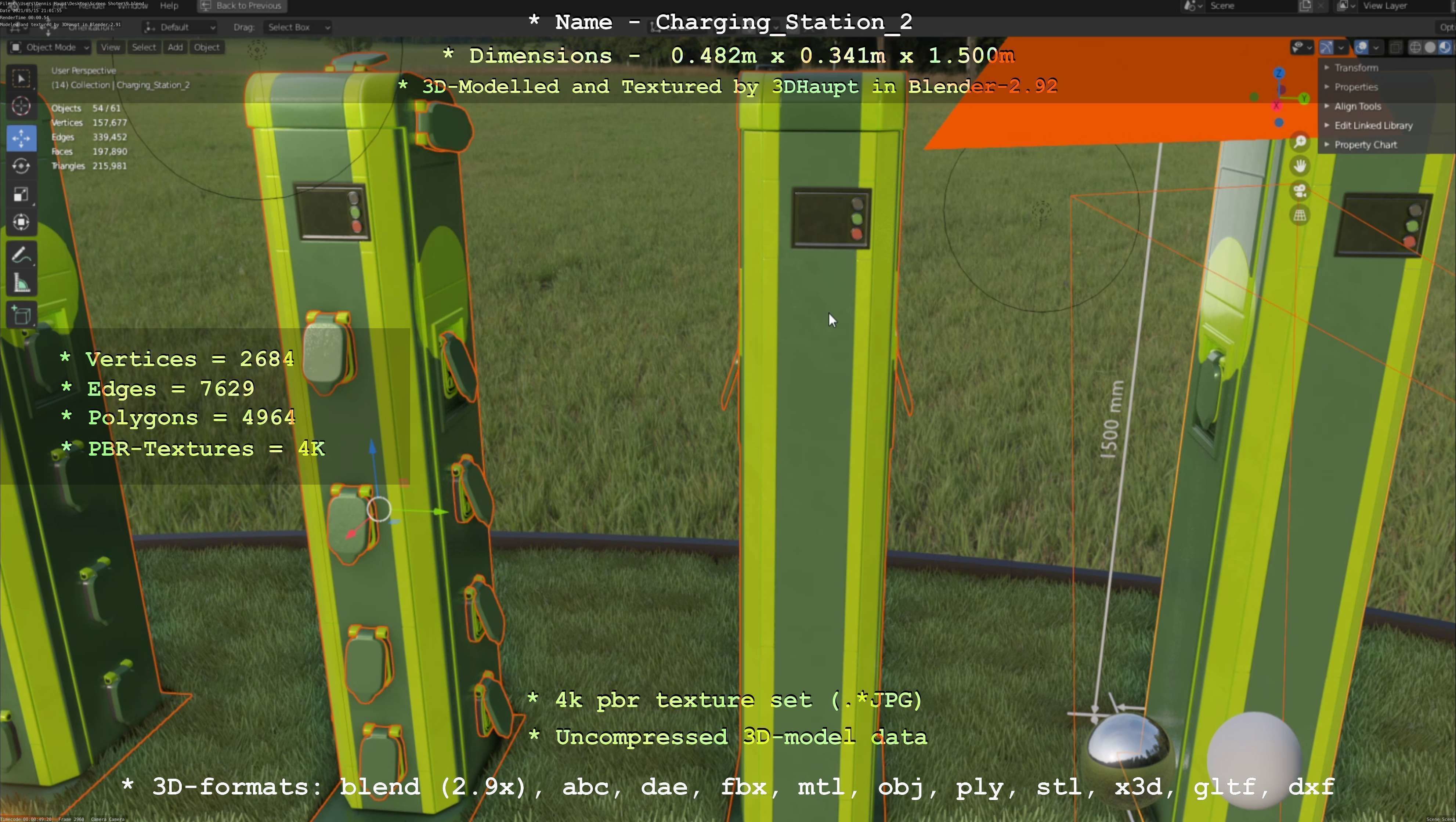 Charging Station Version 2 Low-poly 3D model_135