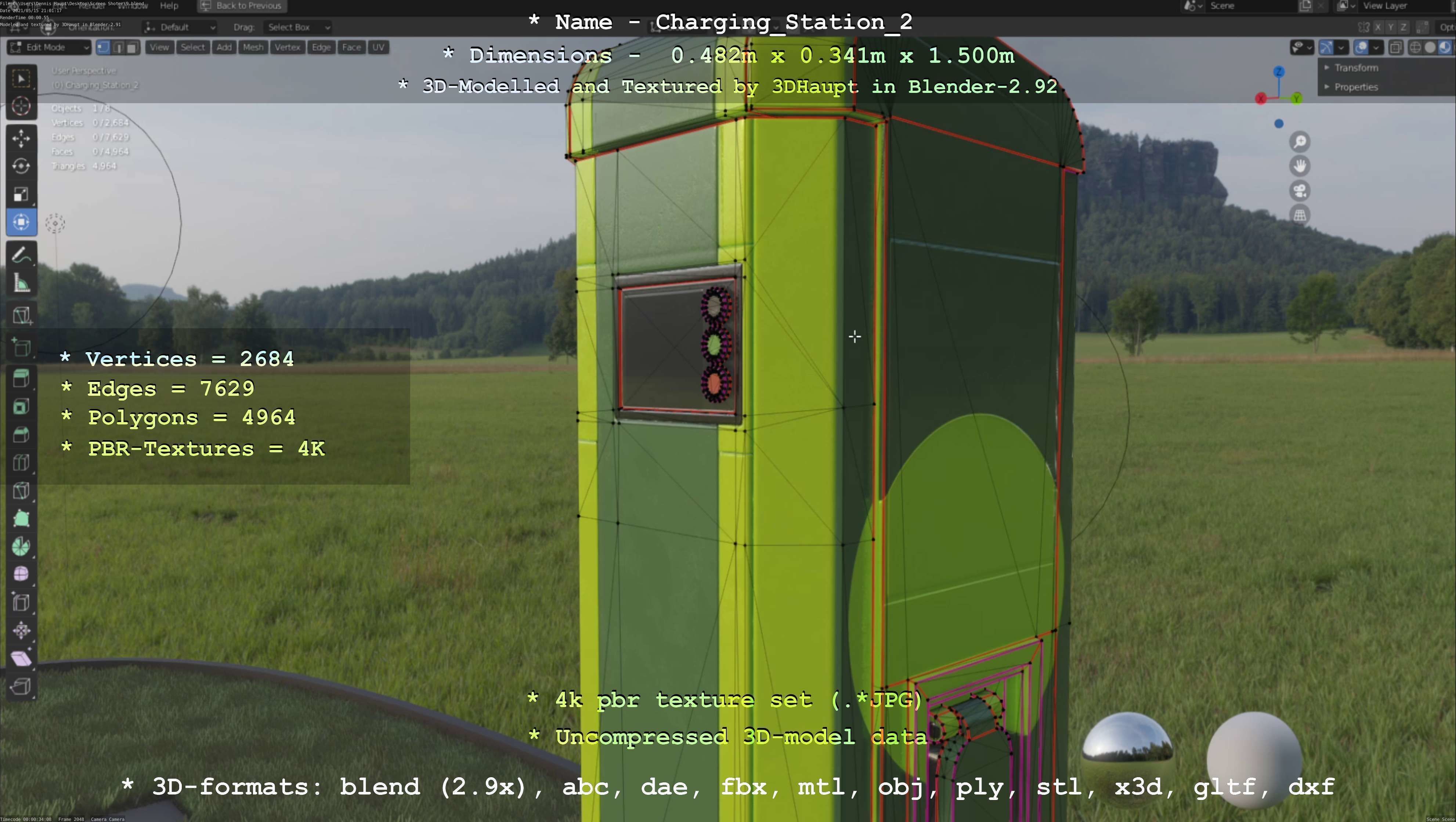 Charging Station Version 2 Low-poly 3D model_113